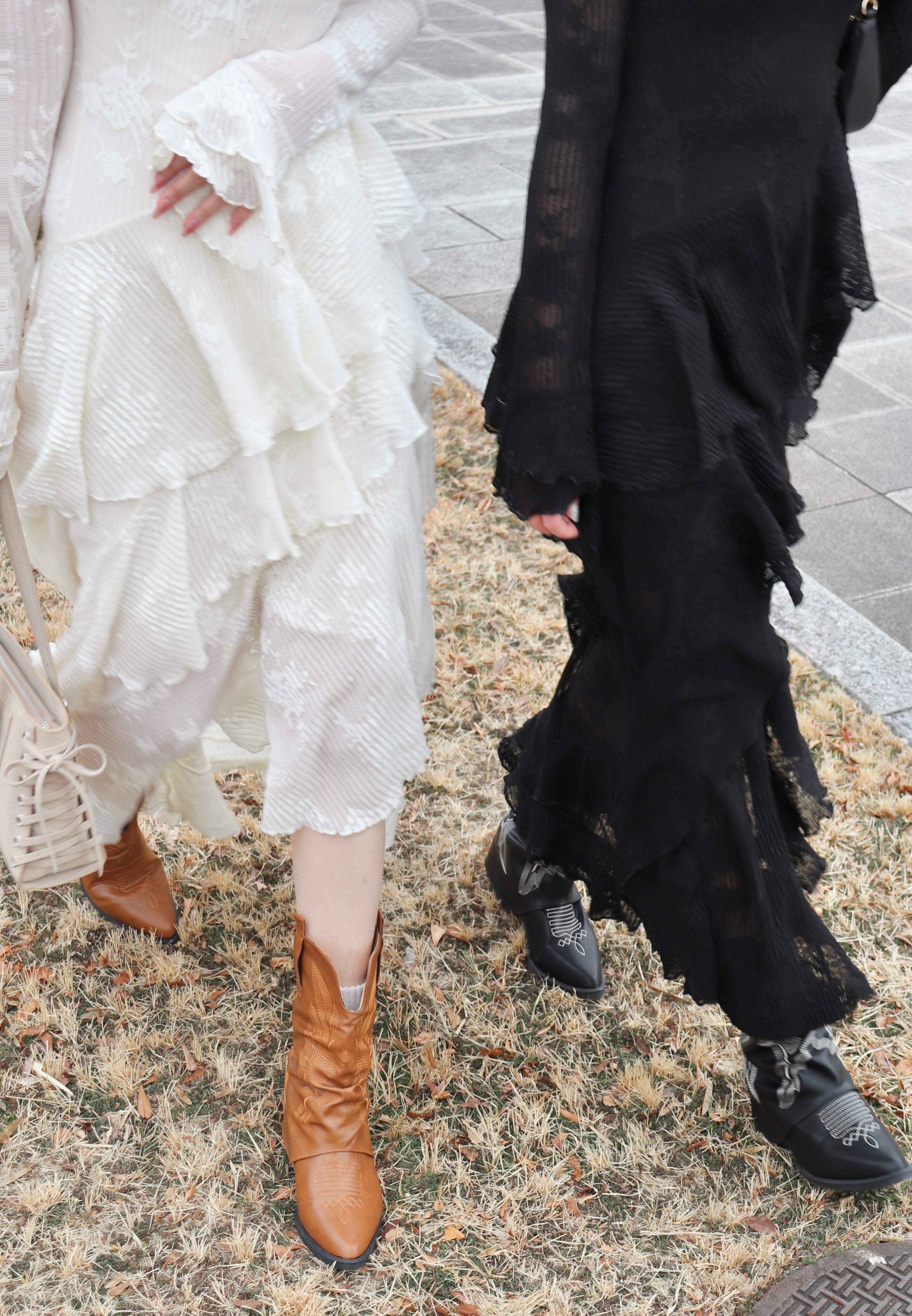 3wayアシンメトリーフリルレースワンピース