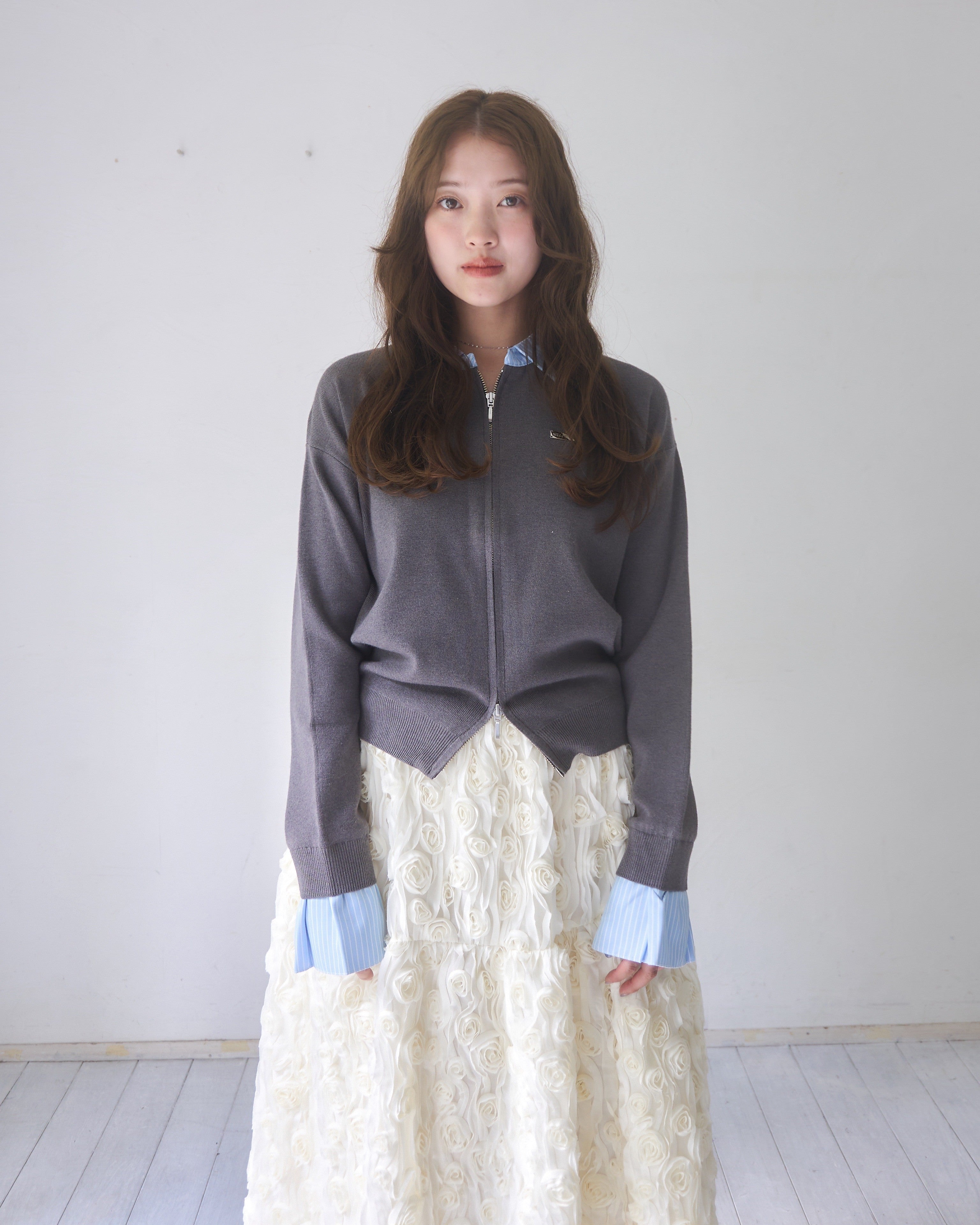 シャツレイヤードライクニット