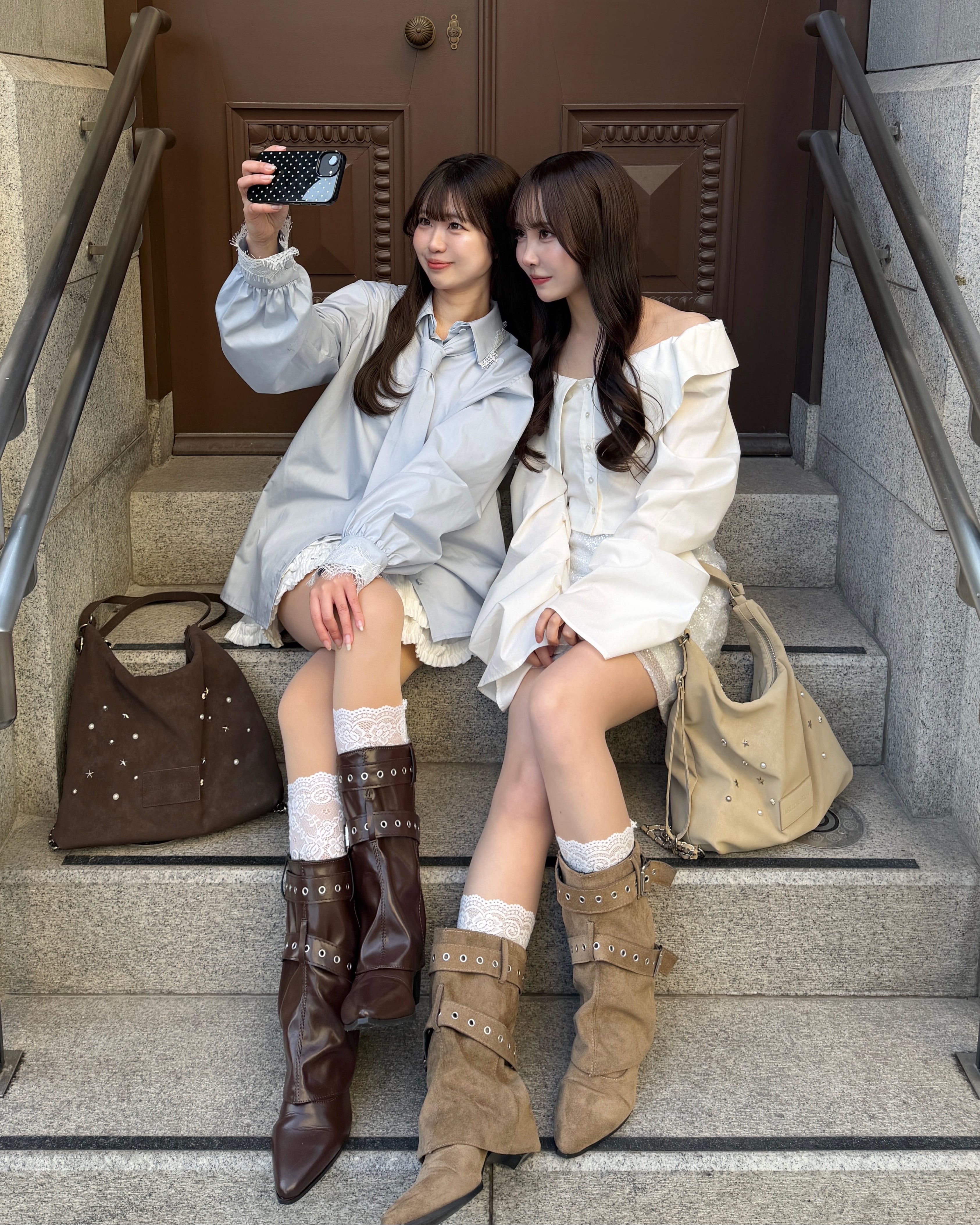 【予約】3wayスウェードライクスタッズバッグ