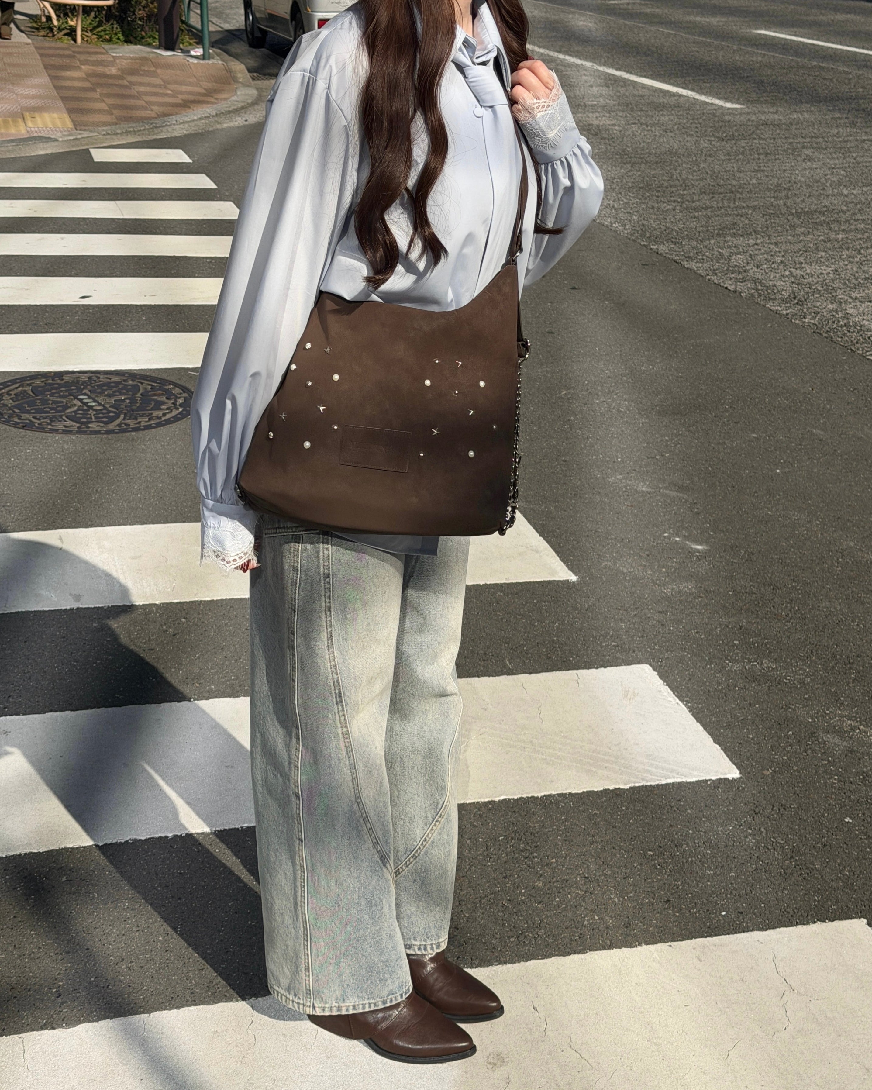 【予約】3wayスウェードライクスタッズバッグ