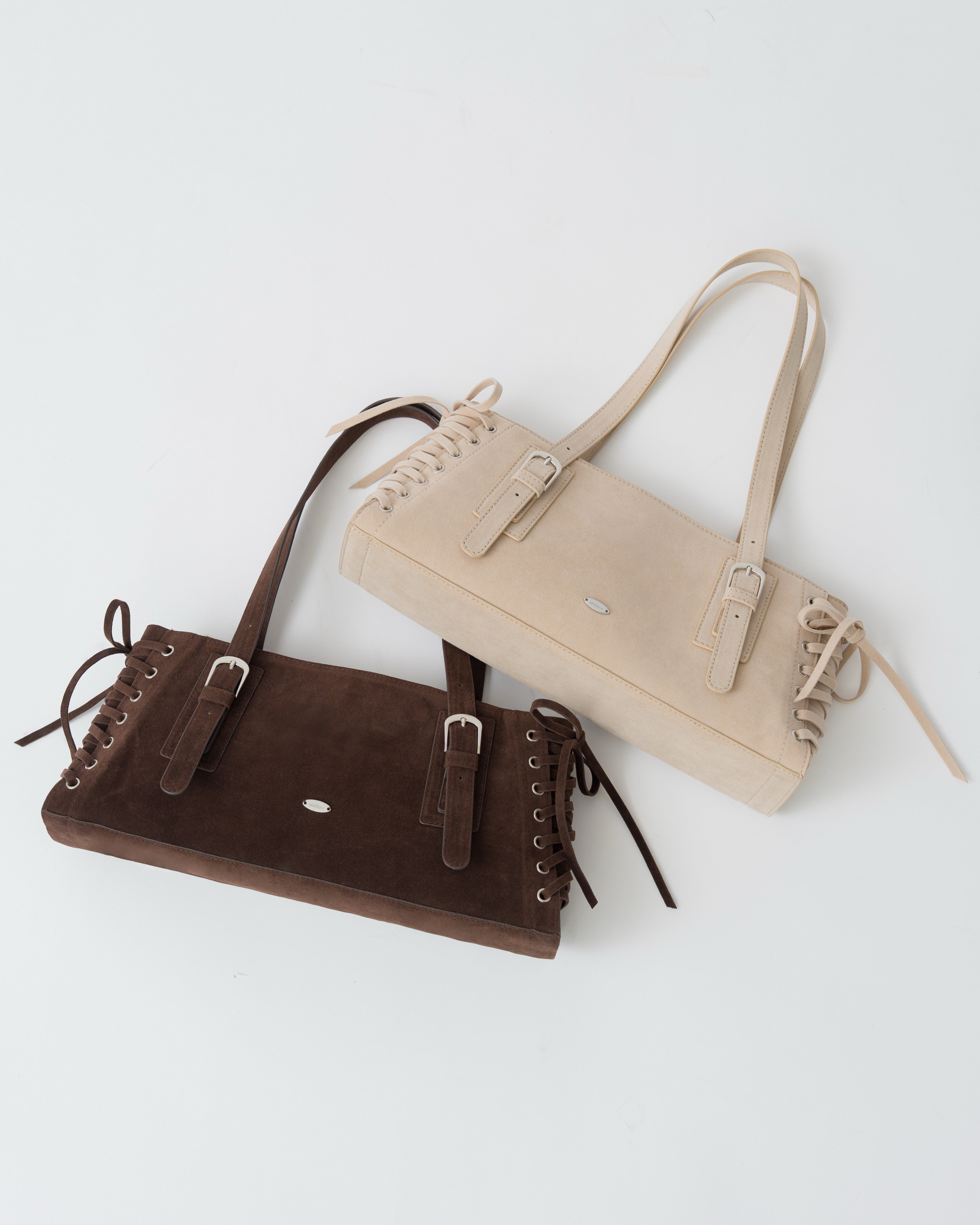 レースアップスウェードライクスクエアバッグ