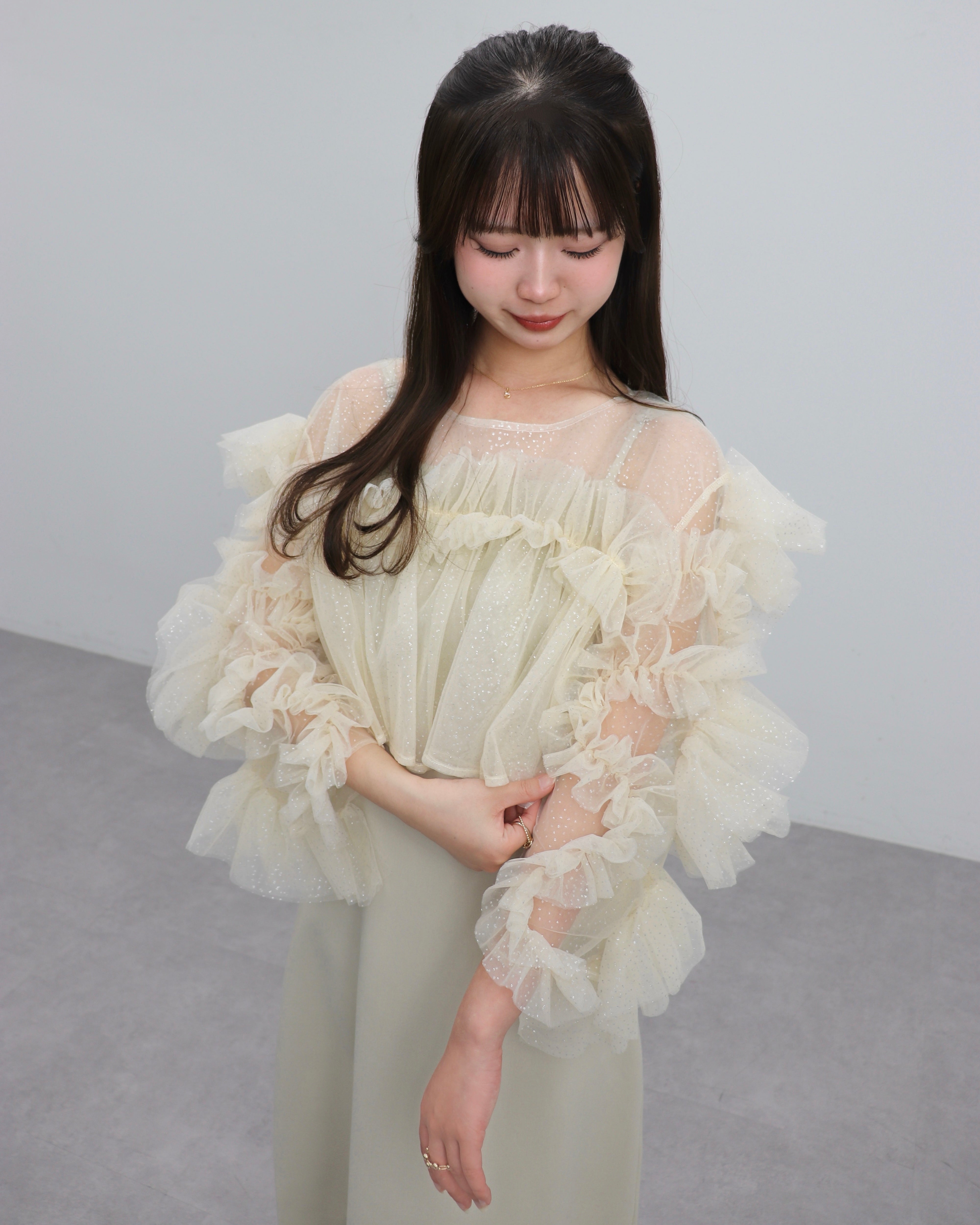 【予約】フリルラメチュールオケージョンワンピース