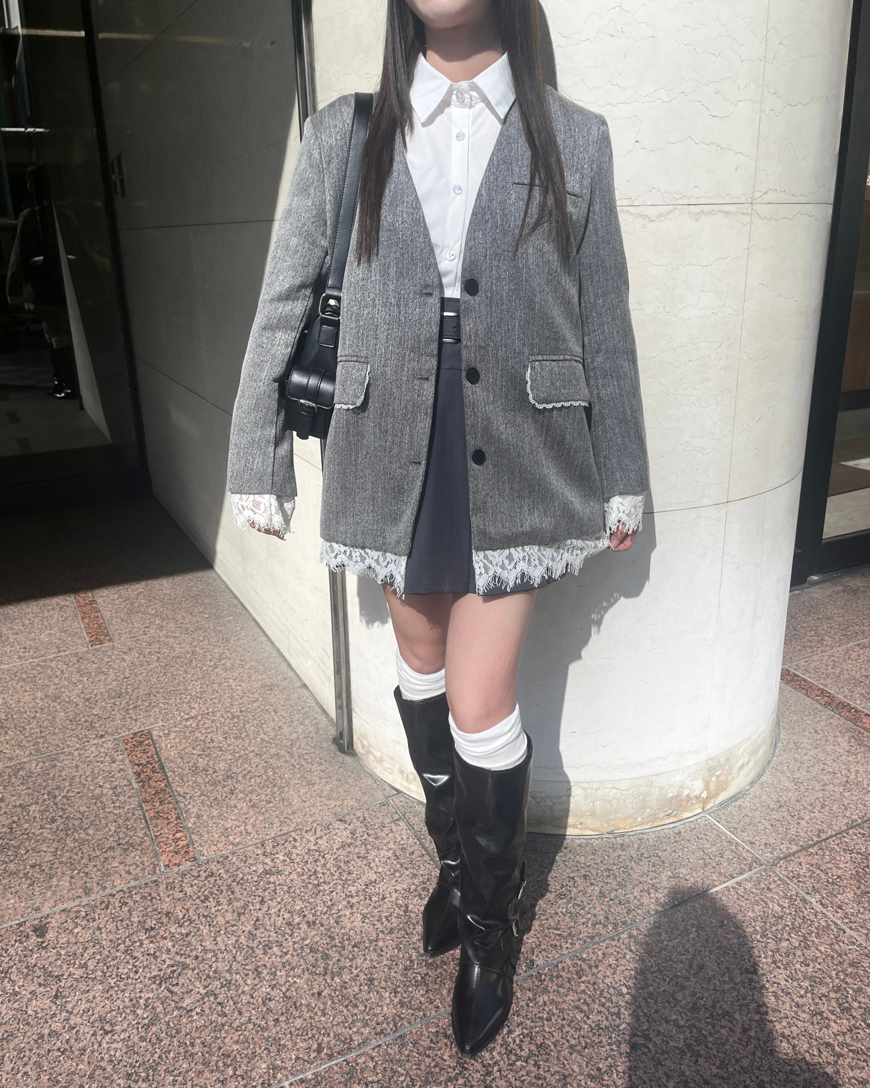 カバー風ギャザーベルトロングブーツ