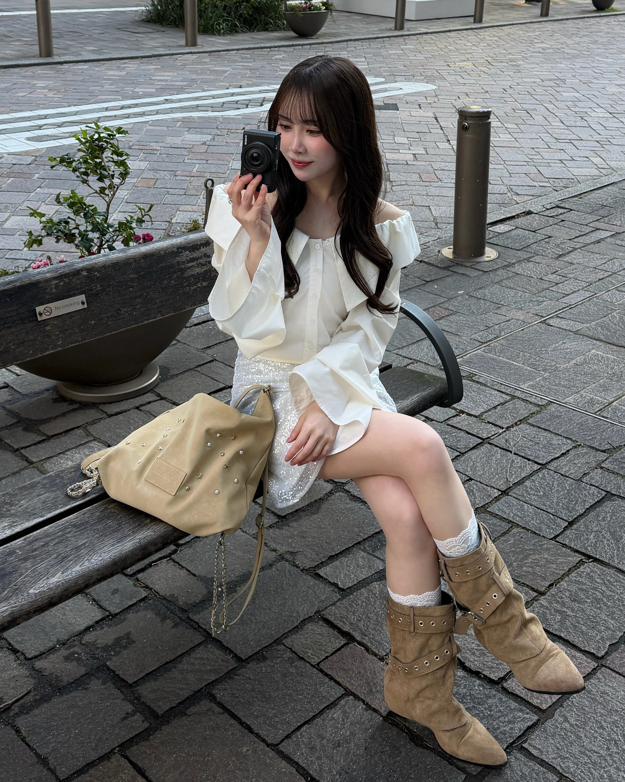 【予約】3wayスウェードライクスタッズバッグ