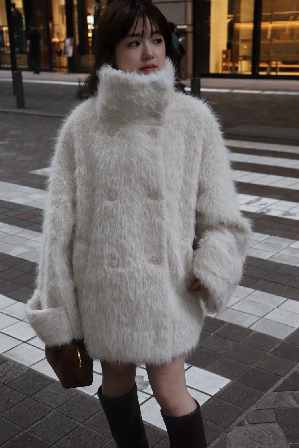 3way攤位衣領毛茸茸的外套