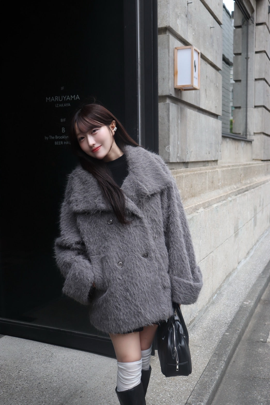 3way攤位衣領毛茸茸的外套