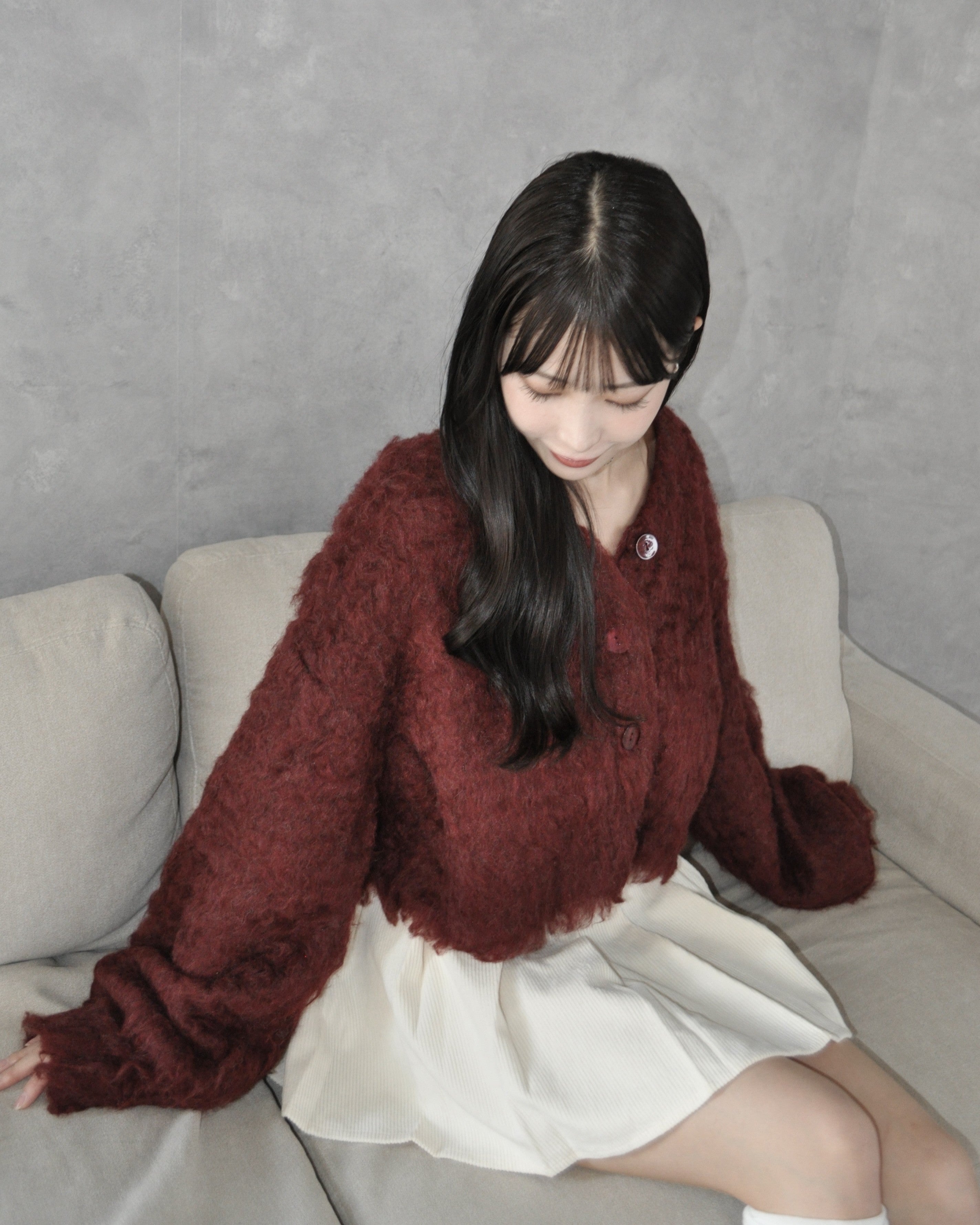 蓬松的针织开衫