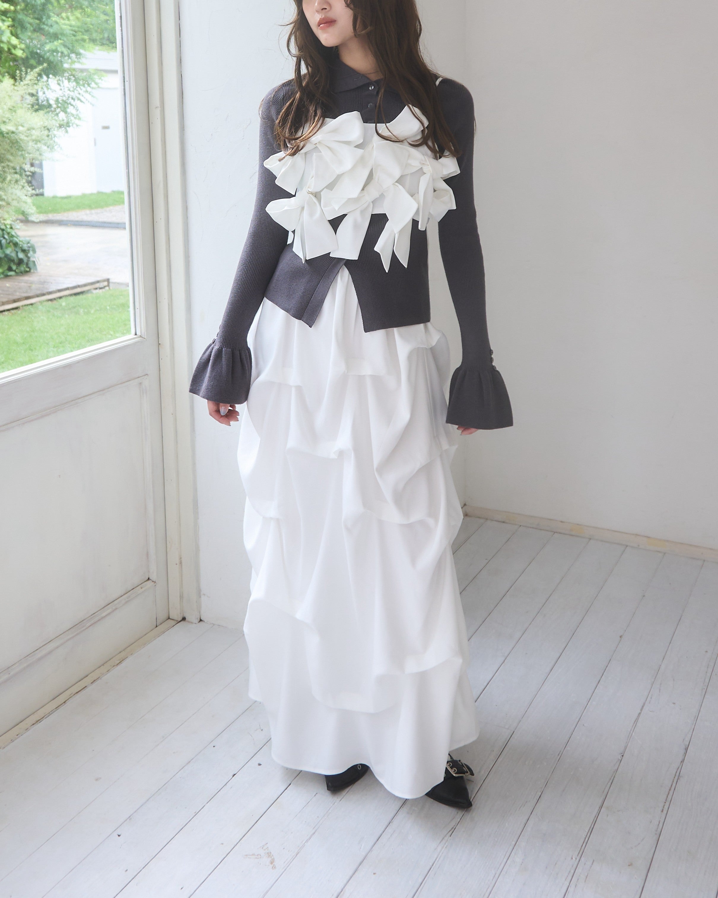 リボンビスチェタックスカートセットアップ｜MELLOWNEON (メロウネオン