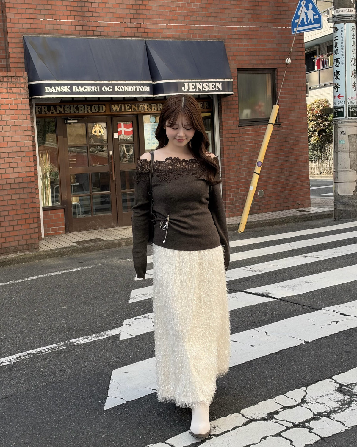 【予約】ミックスヤーンシャギーフレアスカート