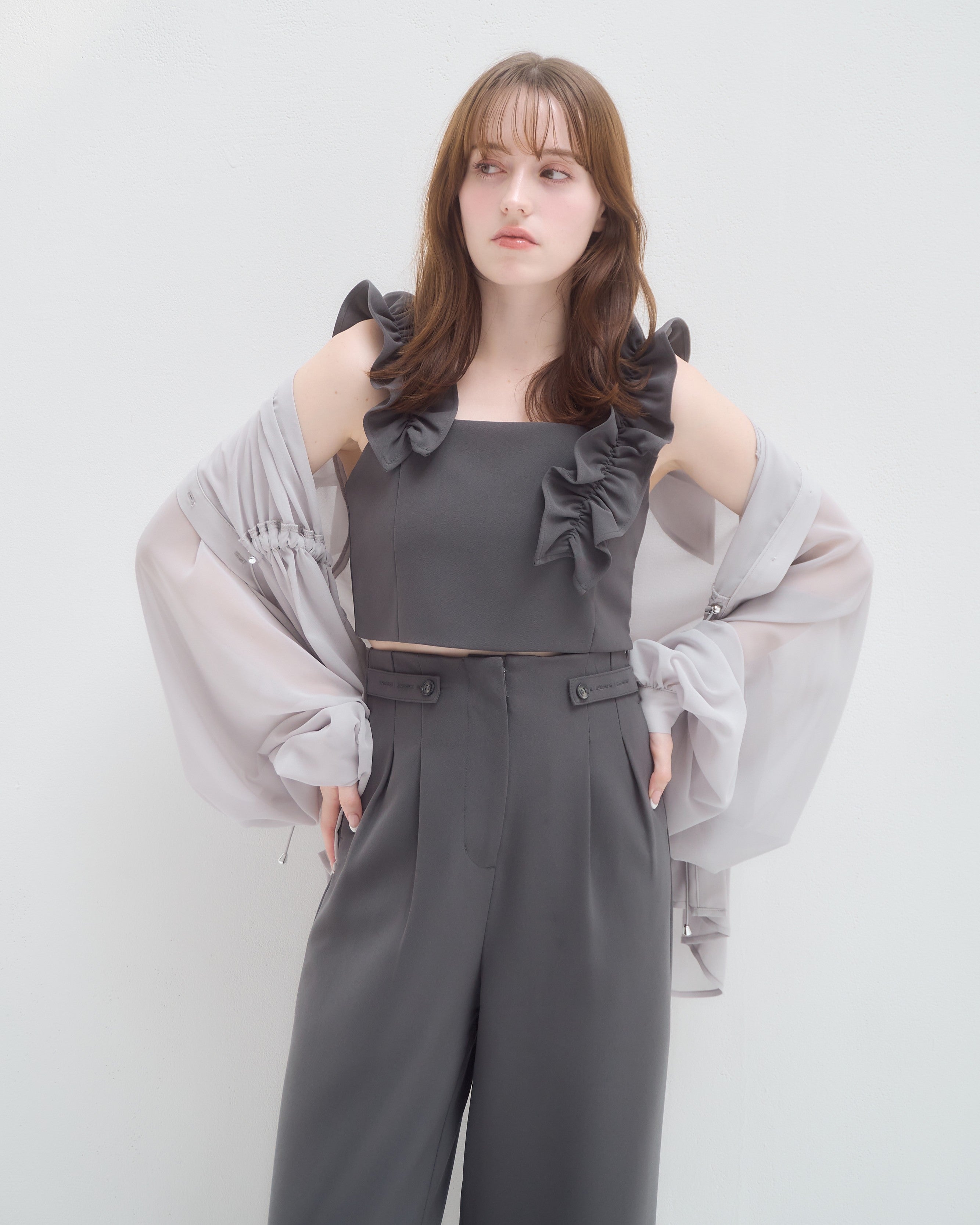 model:160cm/グレー