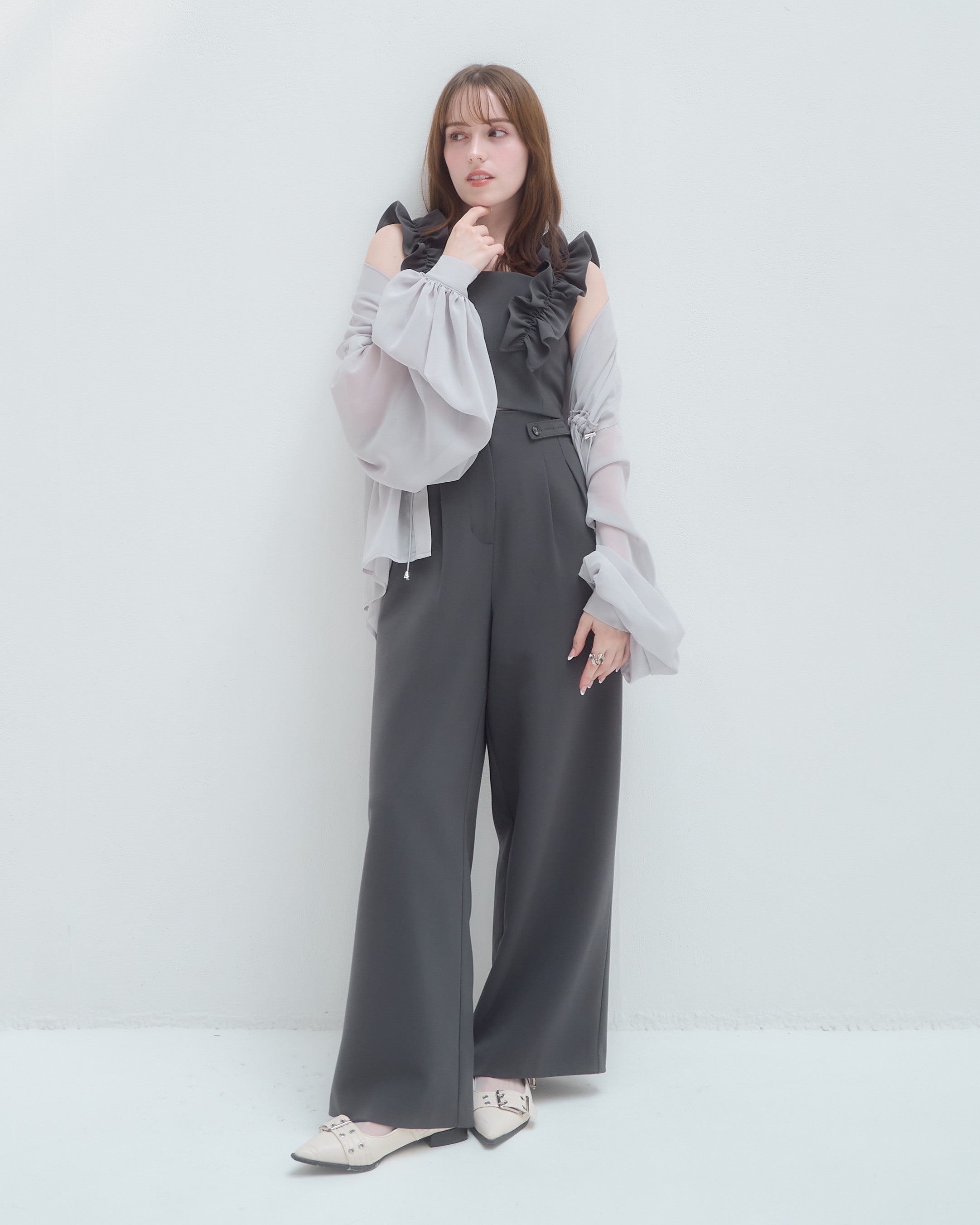 model:160cm/グレー