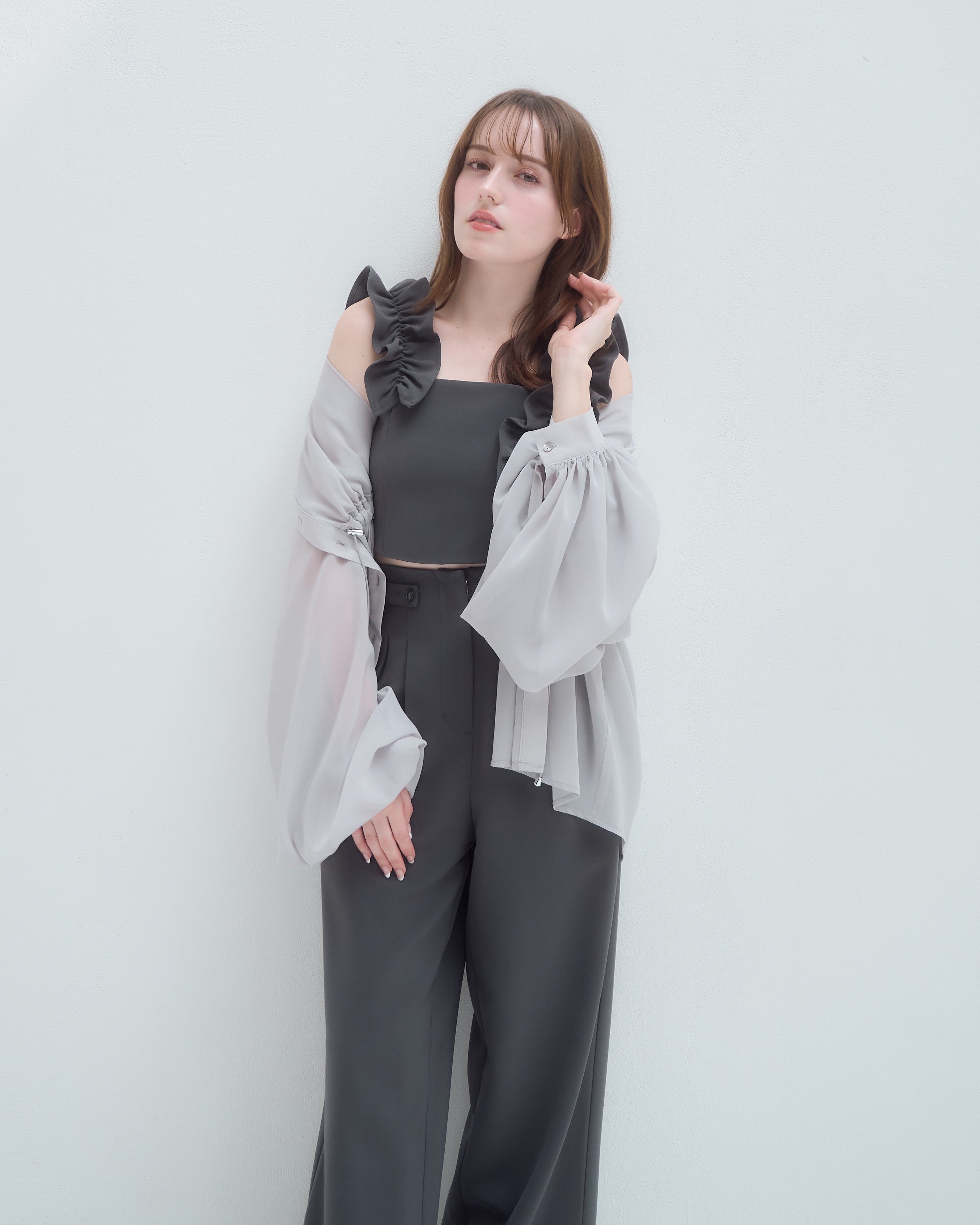 model:160cm/グレー