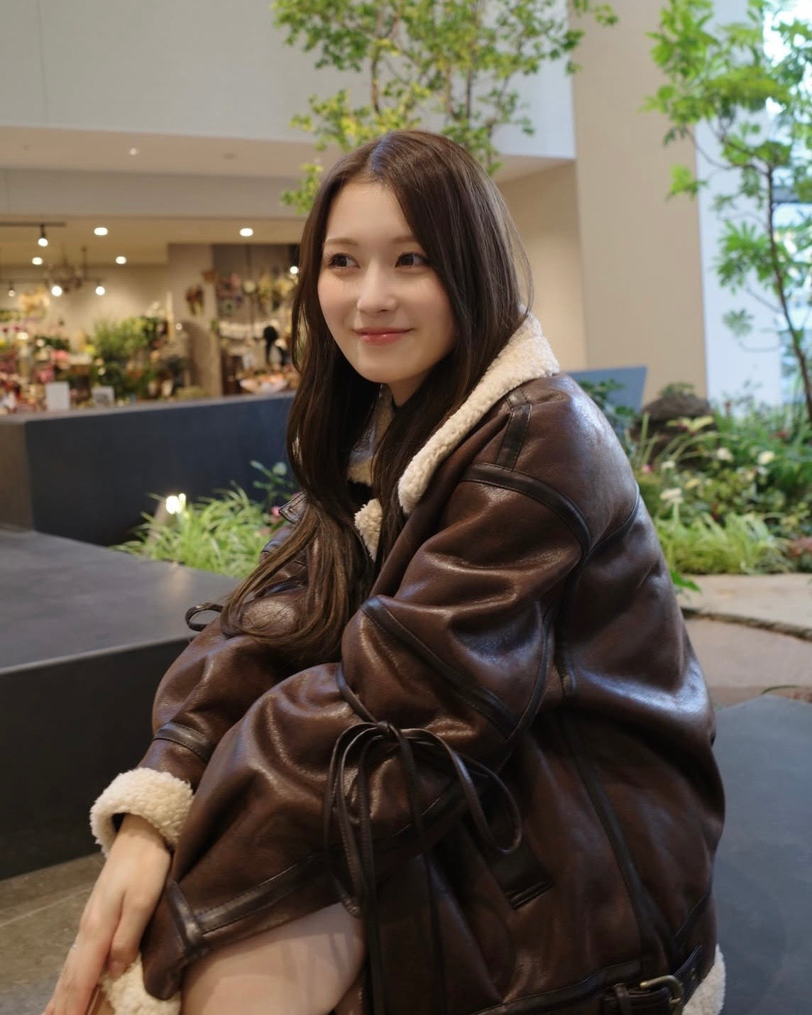 マルチウェイヴィンテージレザーライクベルトボアコート