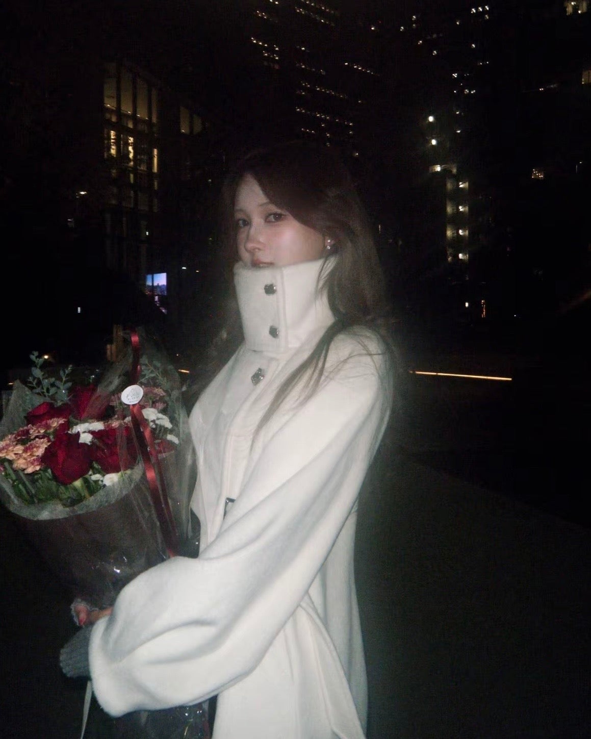 2wayスタンドカラーサイドベルトロングコート