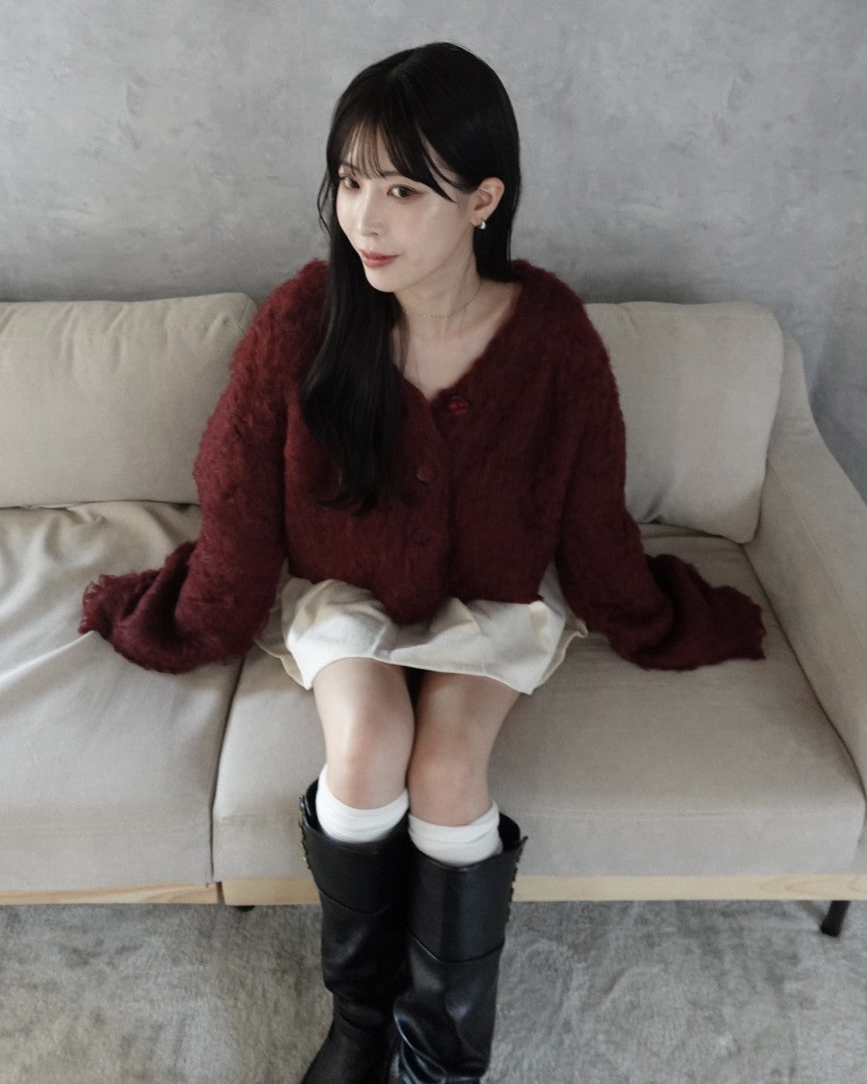 蓬松的针织开衫