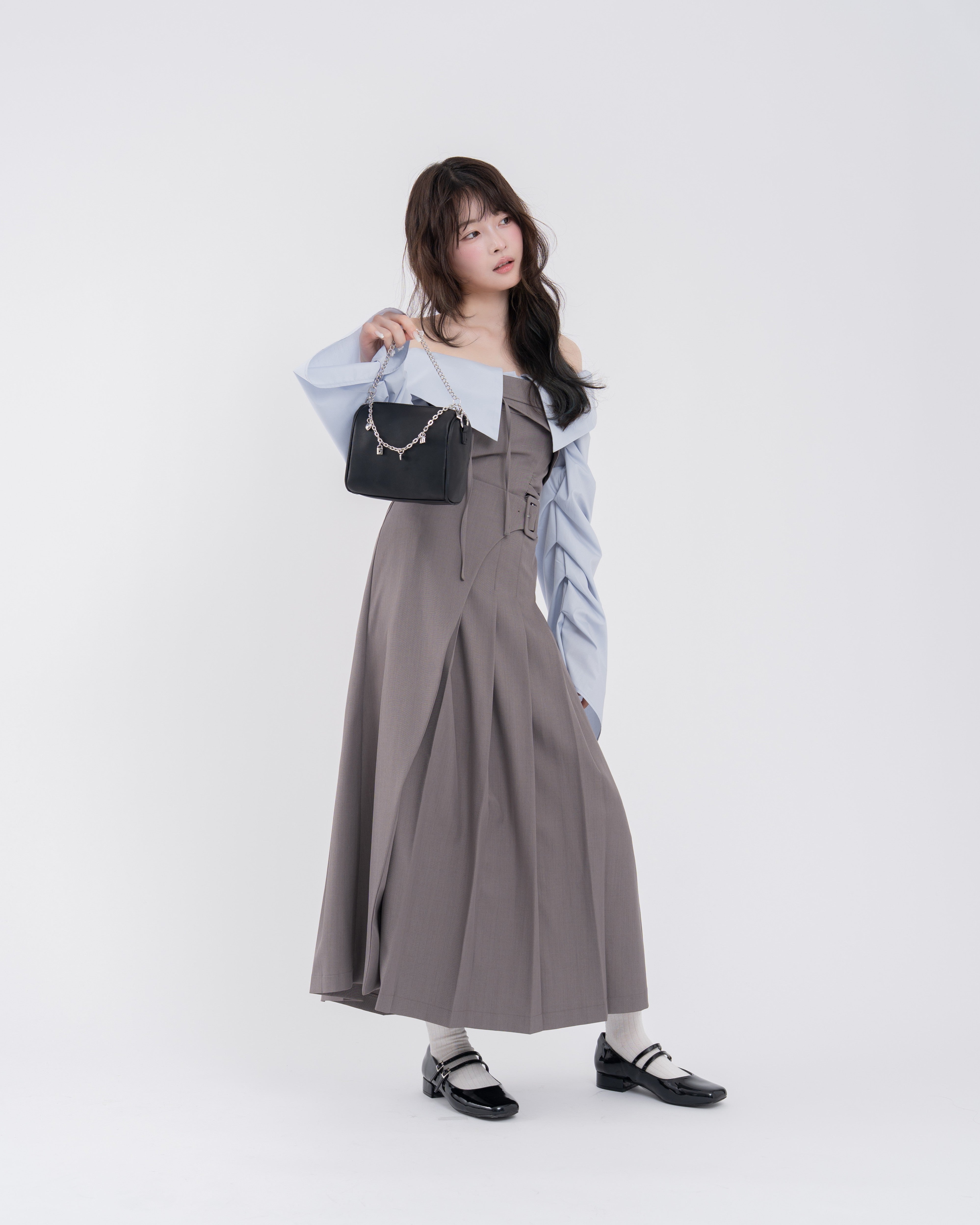 2wayオフショルギャザースリーブブラウス