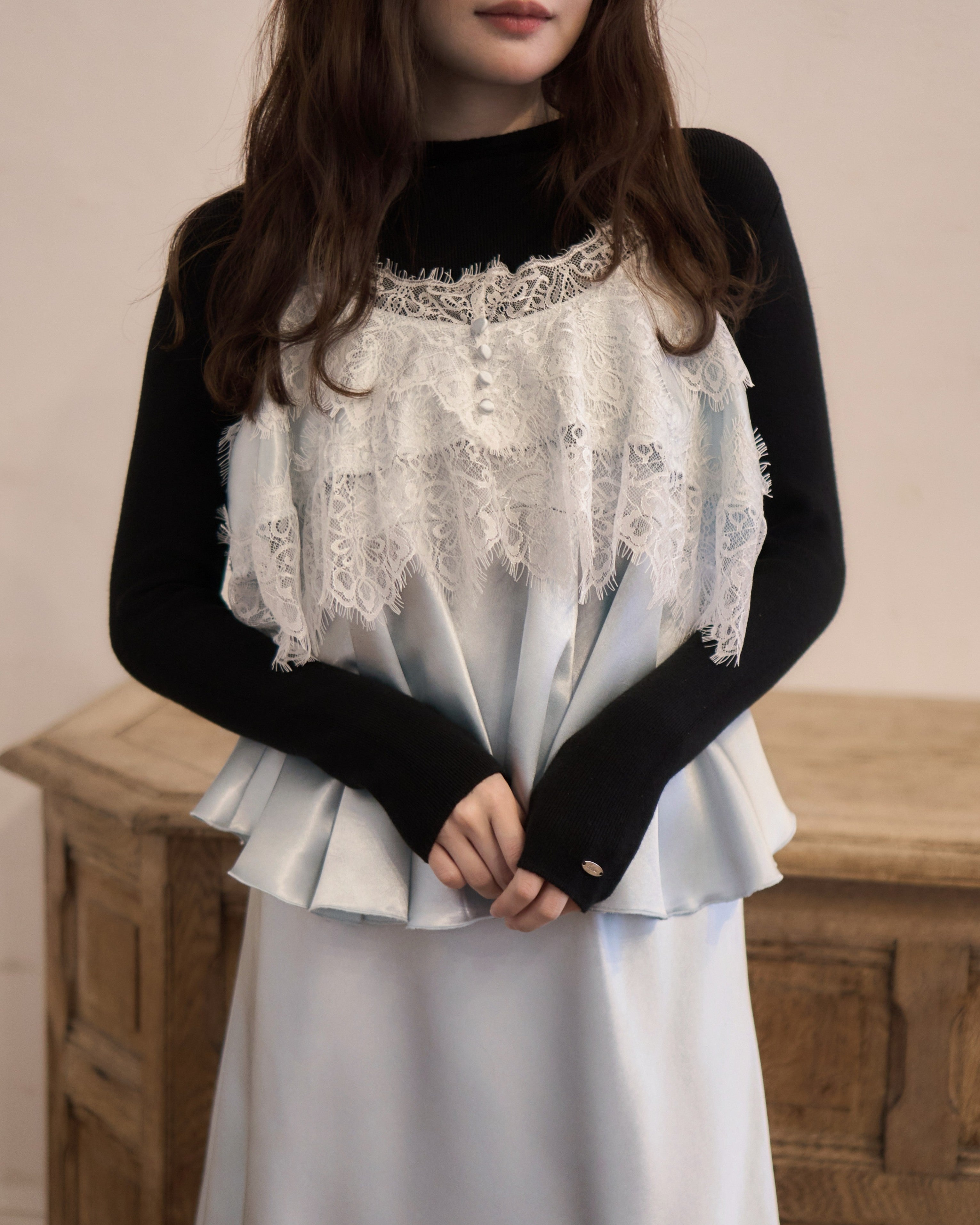ロゴプレートリブニット