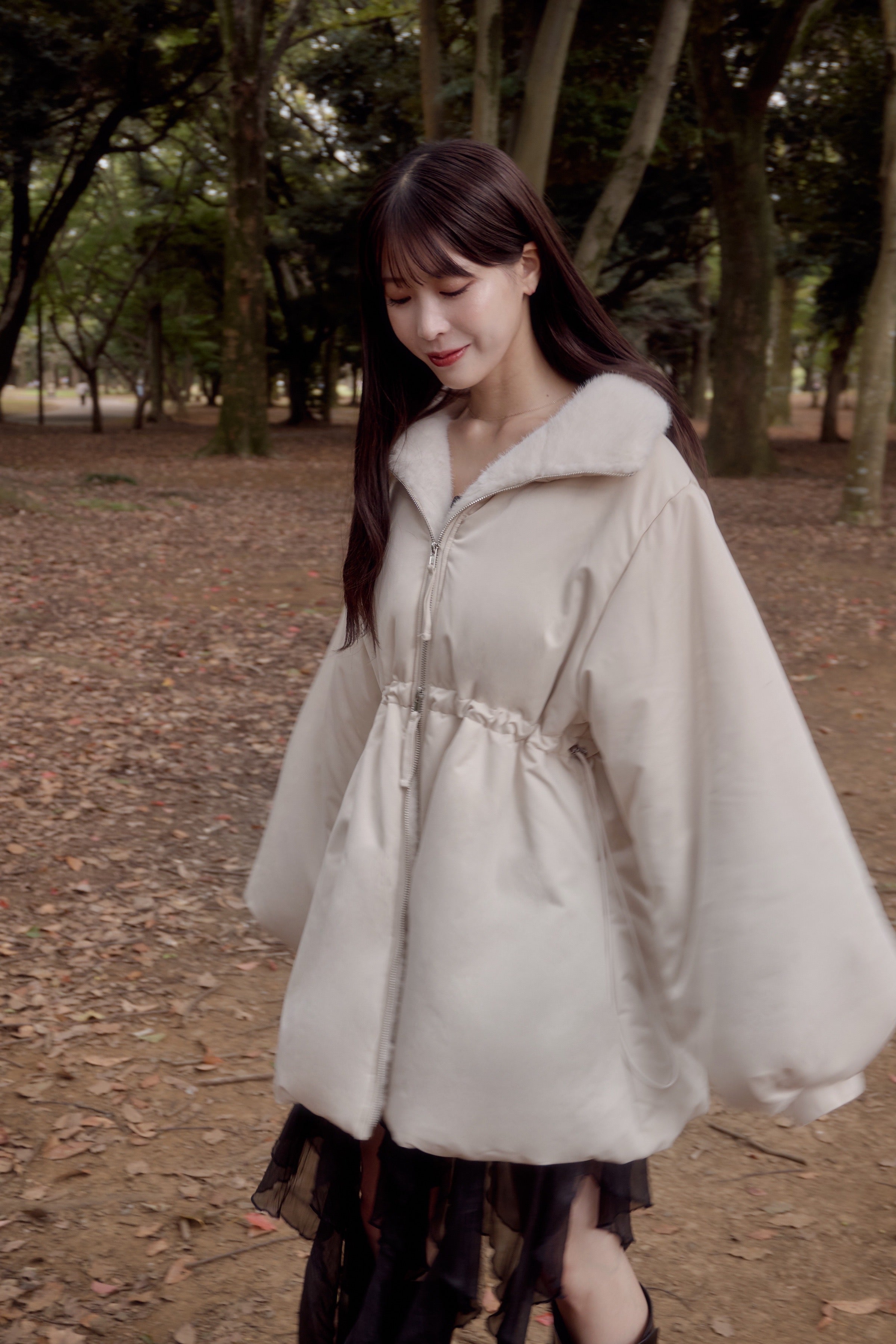 3wayドロスト中綿ダウンコート