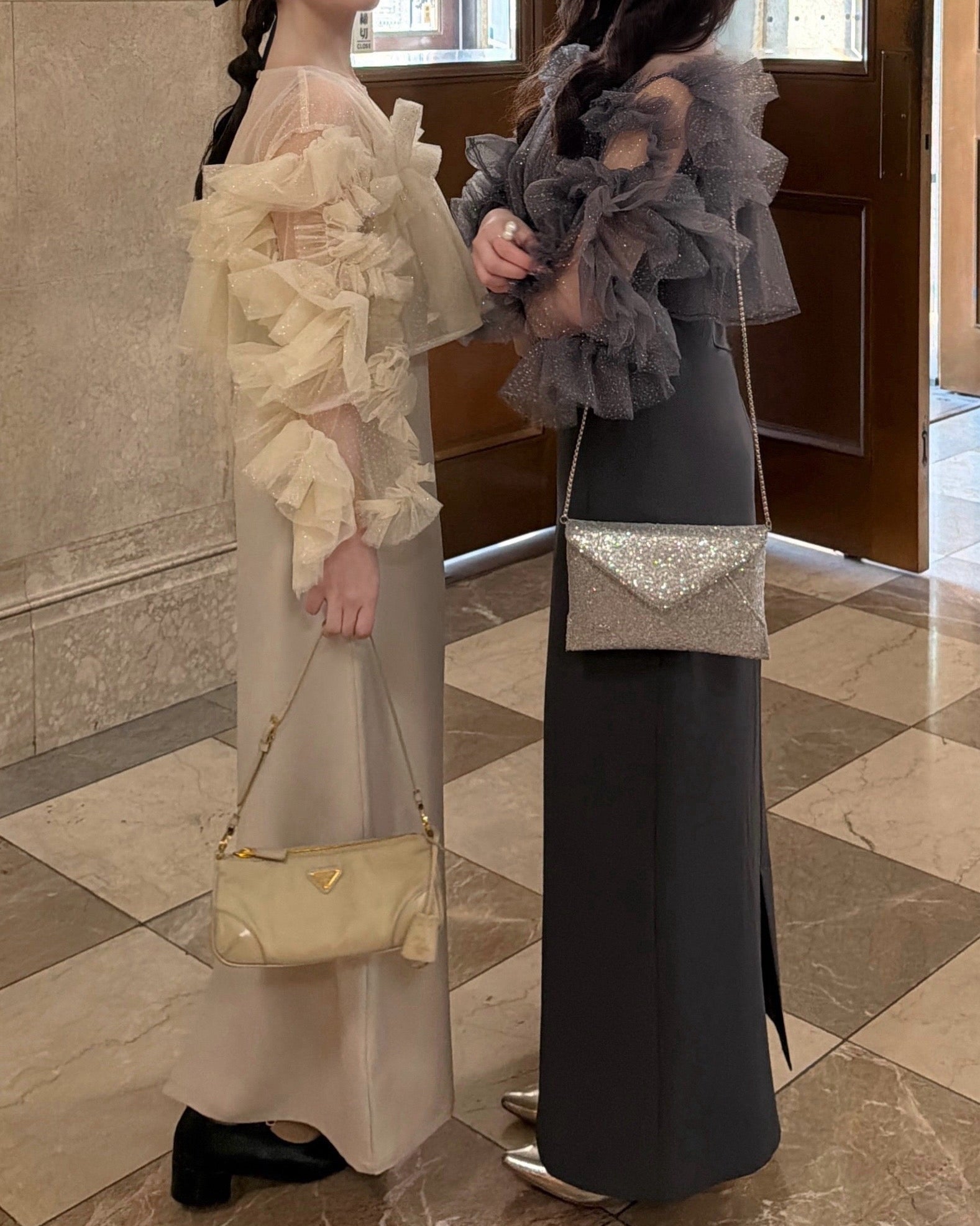 【予約】フリルラメチュールオケージョンワンピース