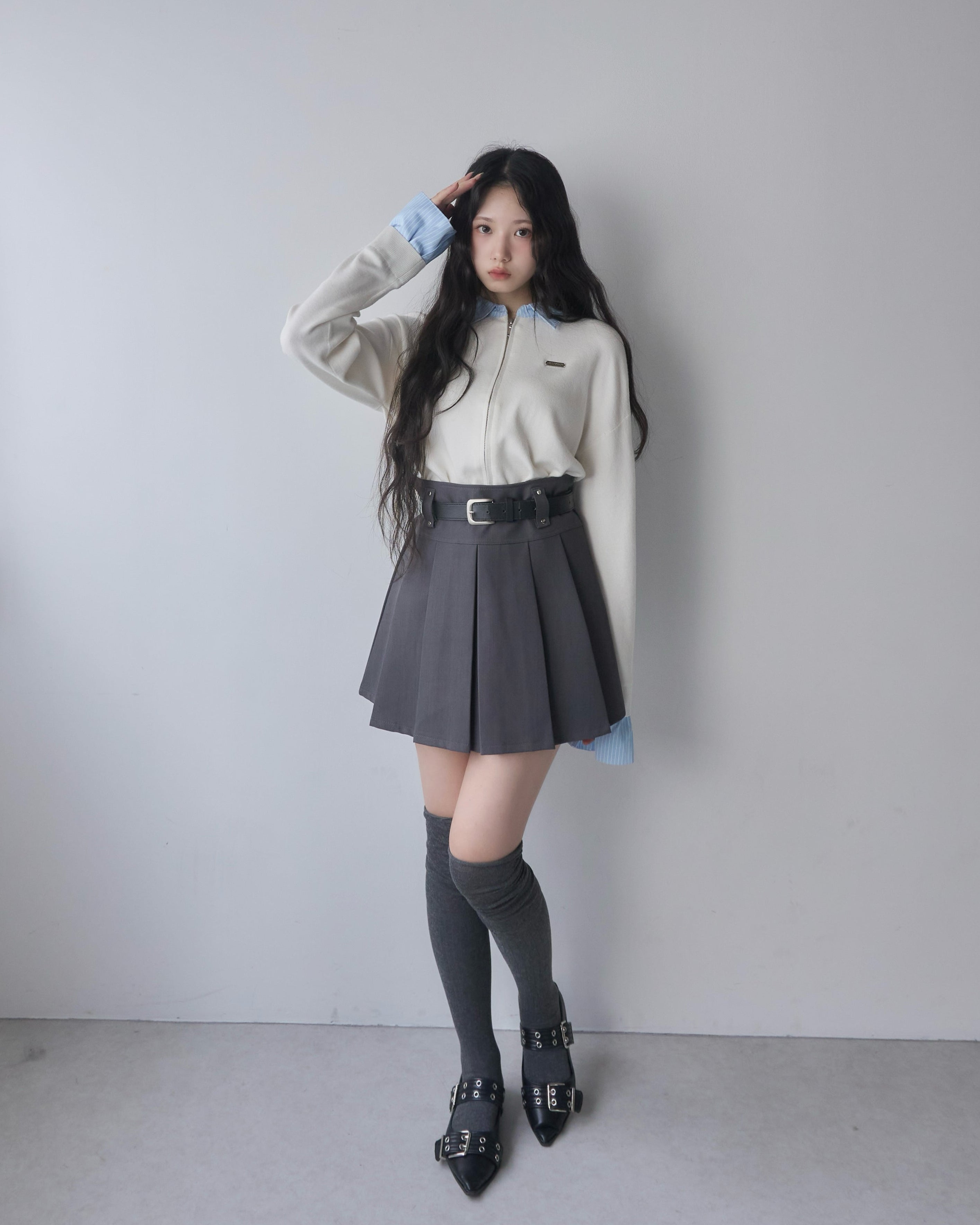 シャツレイヤードライクニット