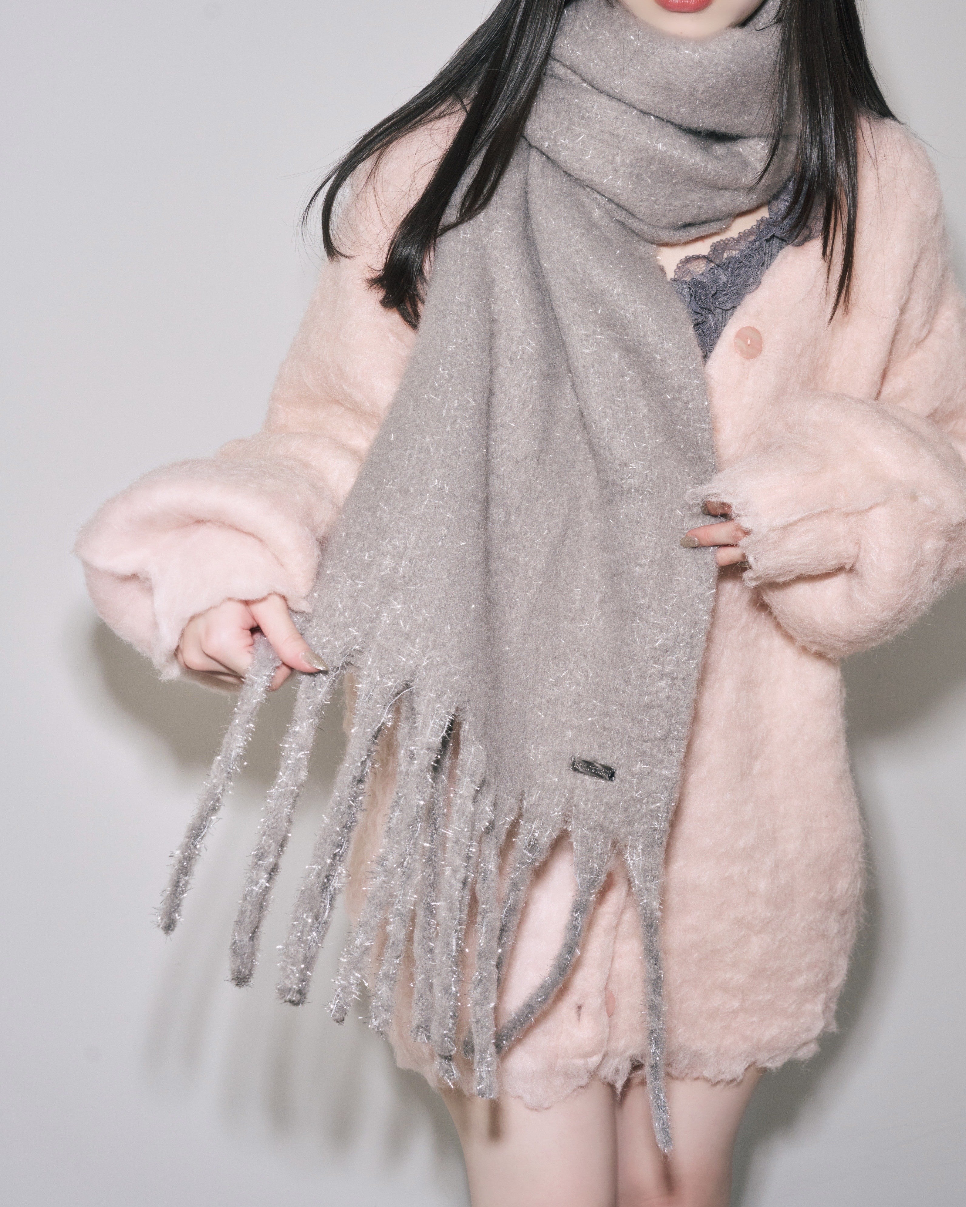 【一部予約】グリッターラメボリュームマフラー