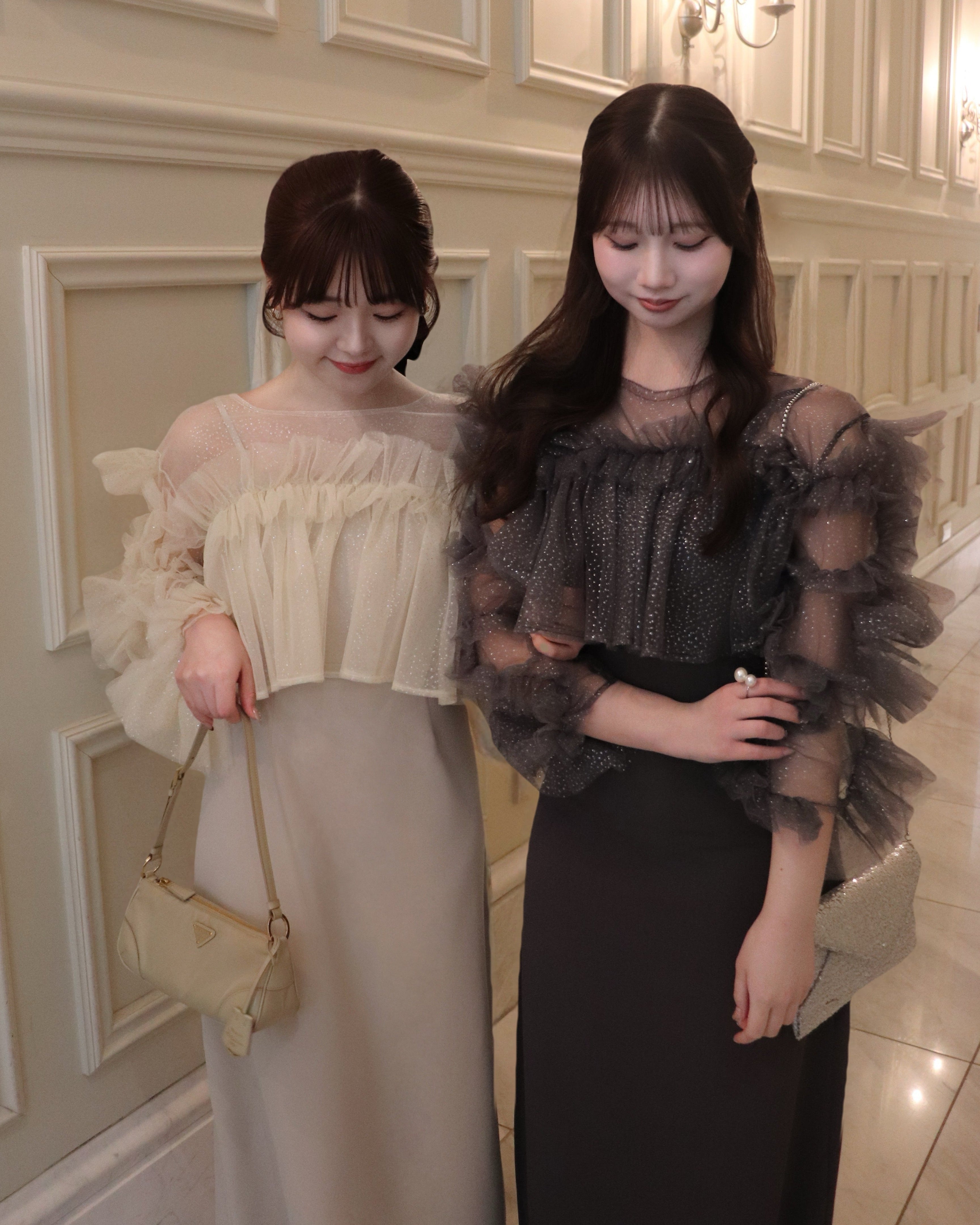 【予約】フリルラメチュールオケージョンワンピース