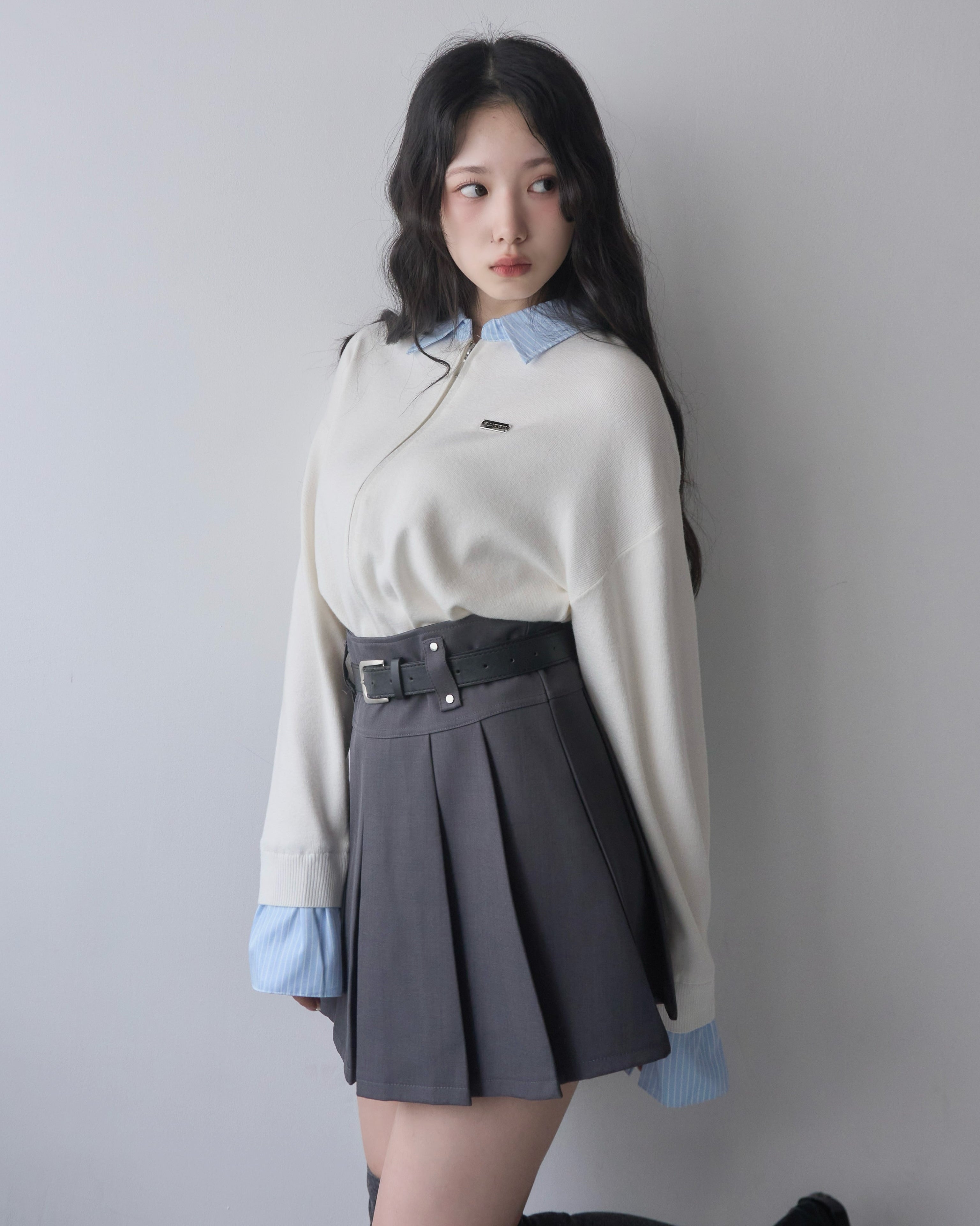 シャツレイヤードライクニット