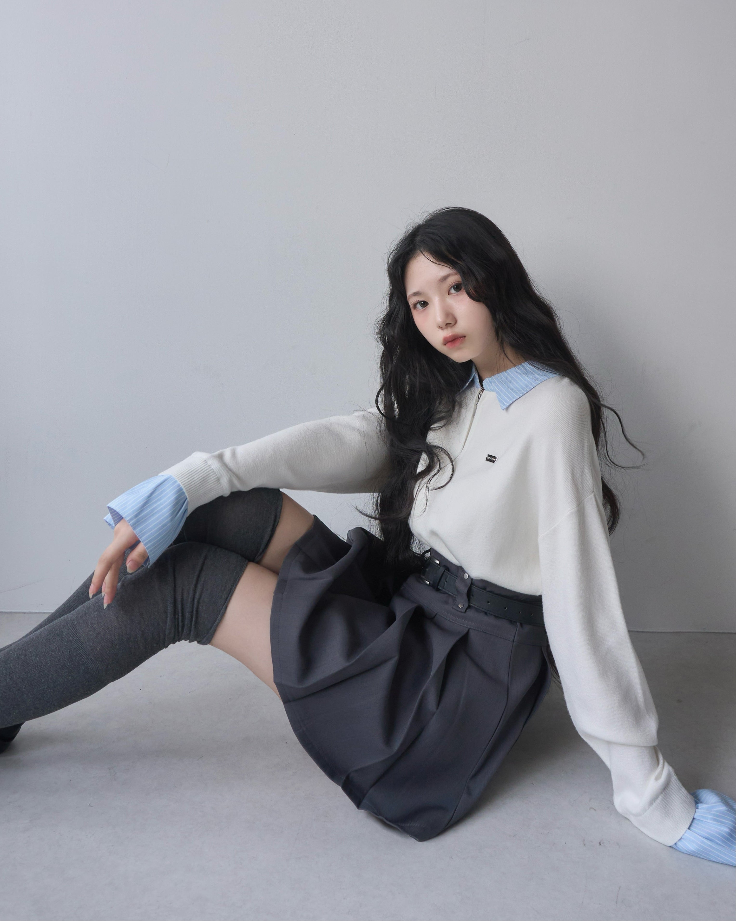 シャツレイヤードライクニット