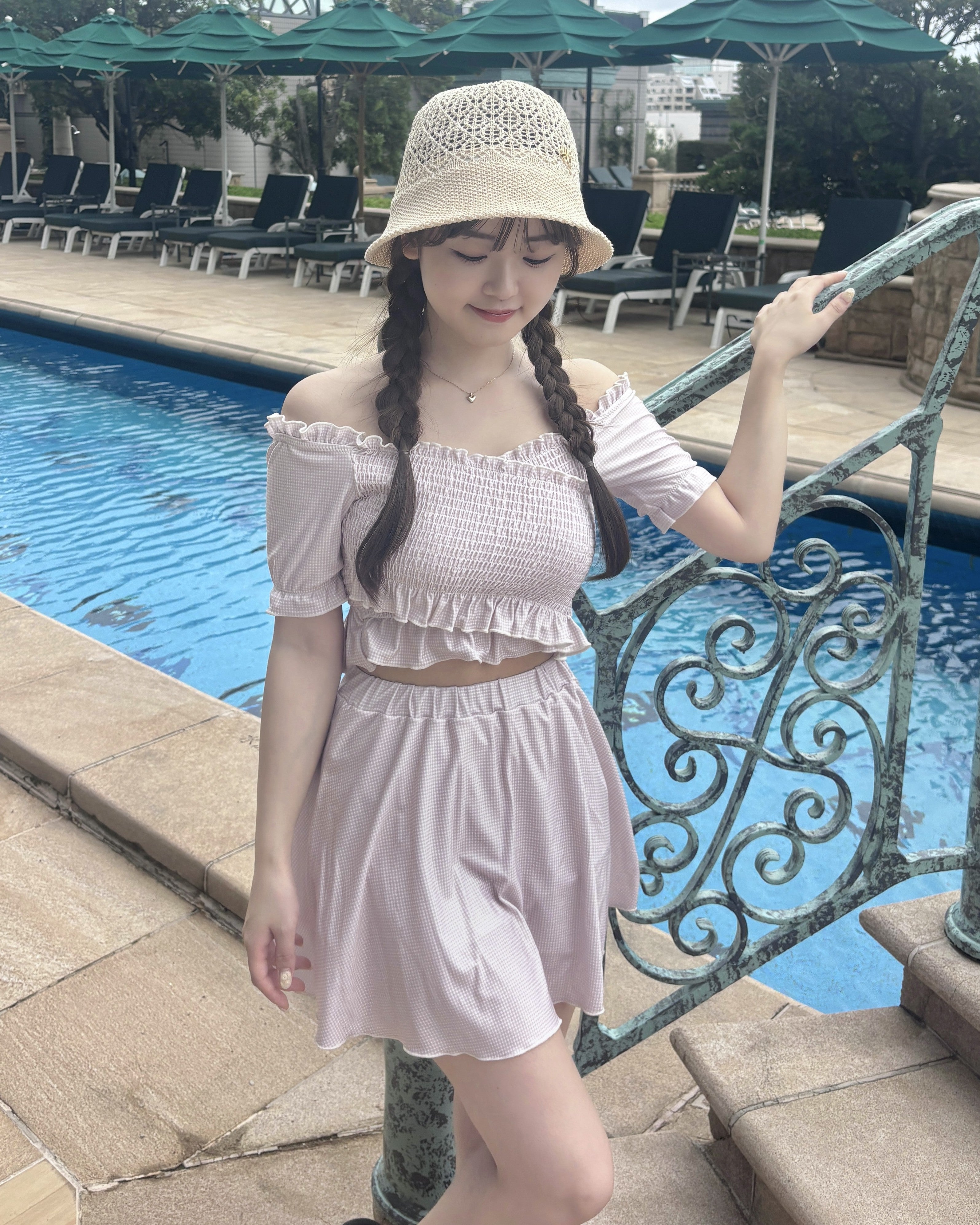 ロゴポイントストローハット