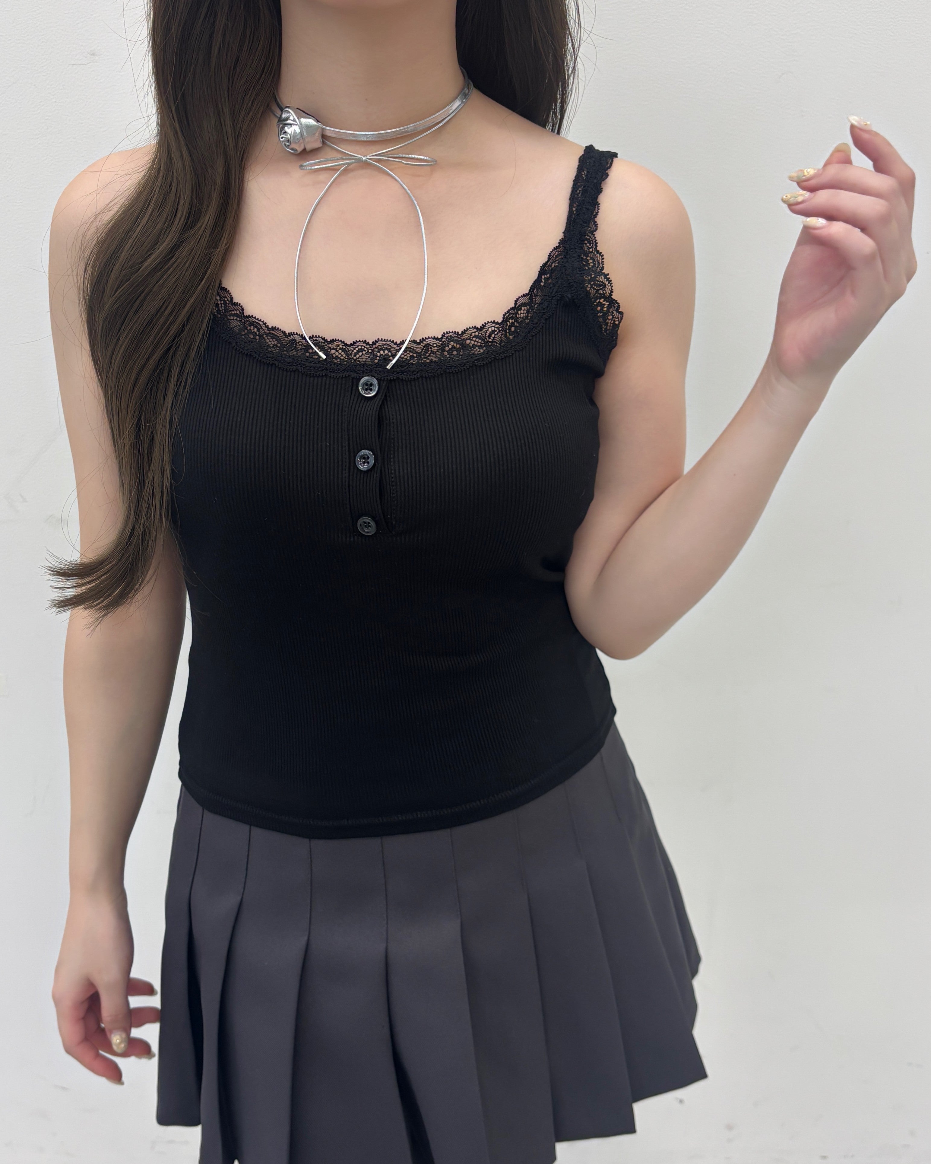 Lace docking camisole with cup