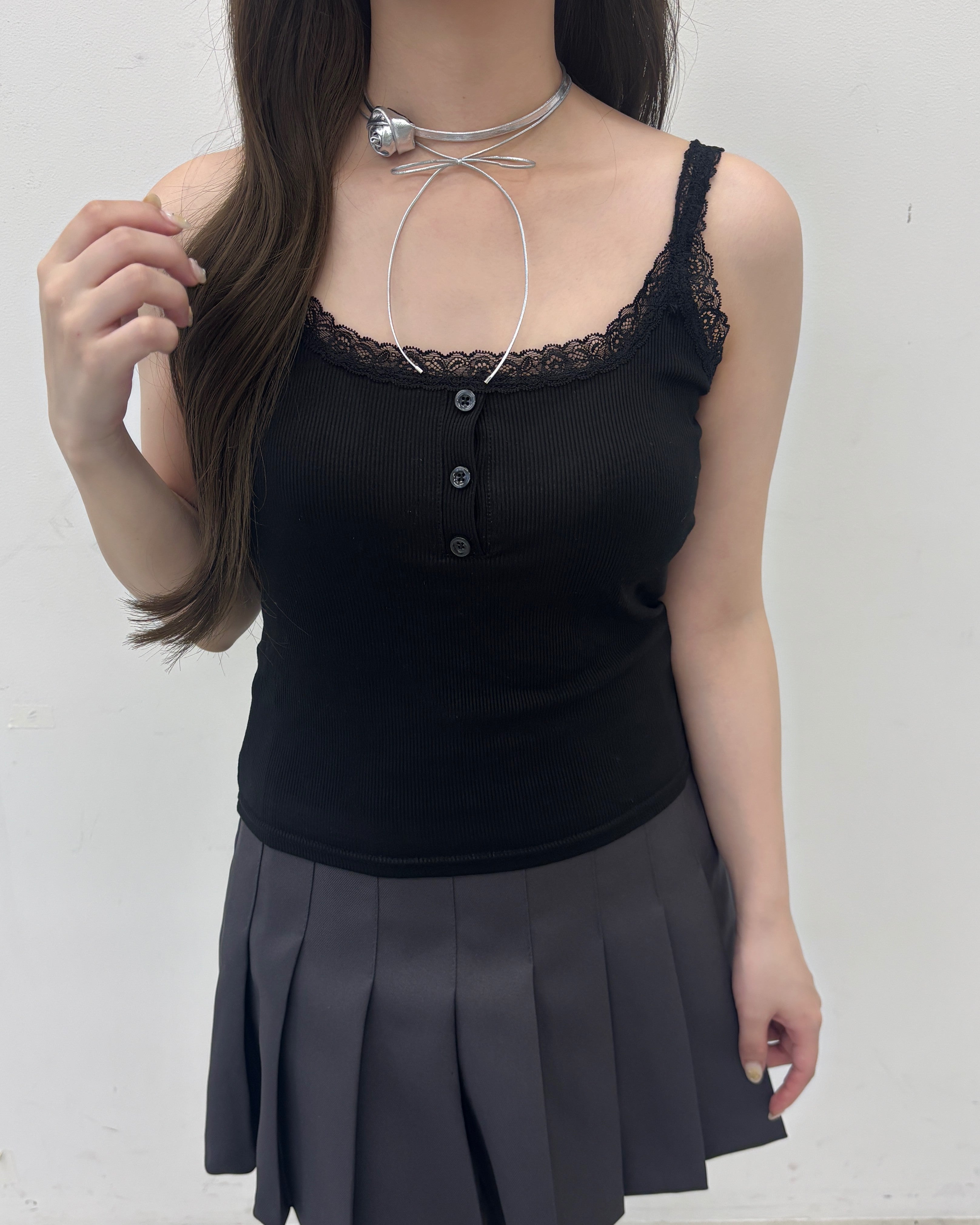 Lace docking camisole with cup