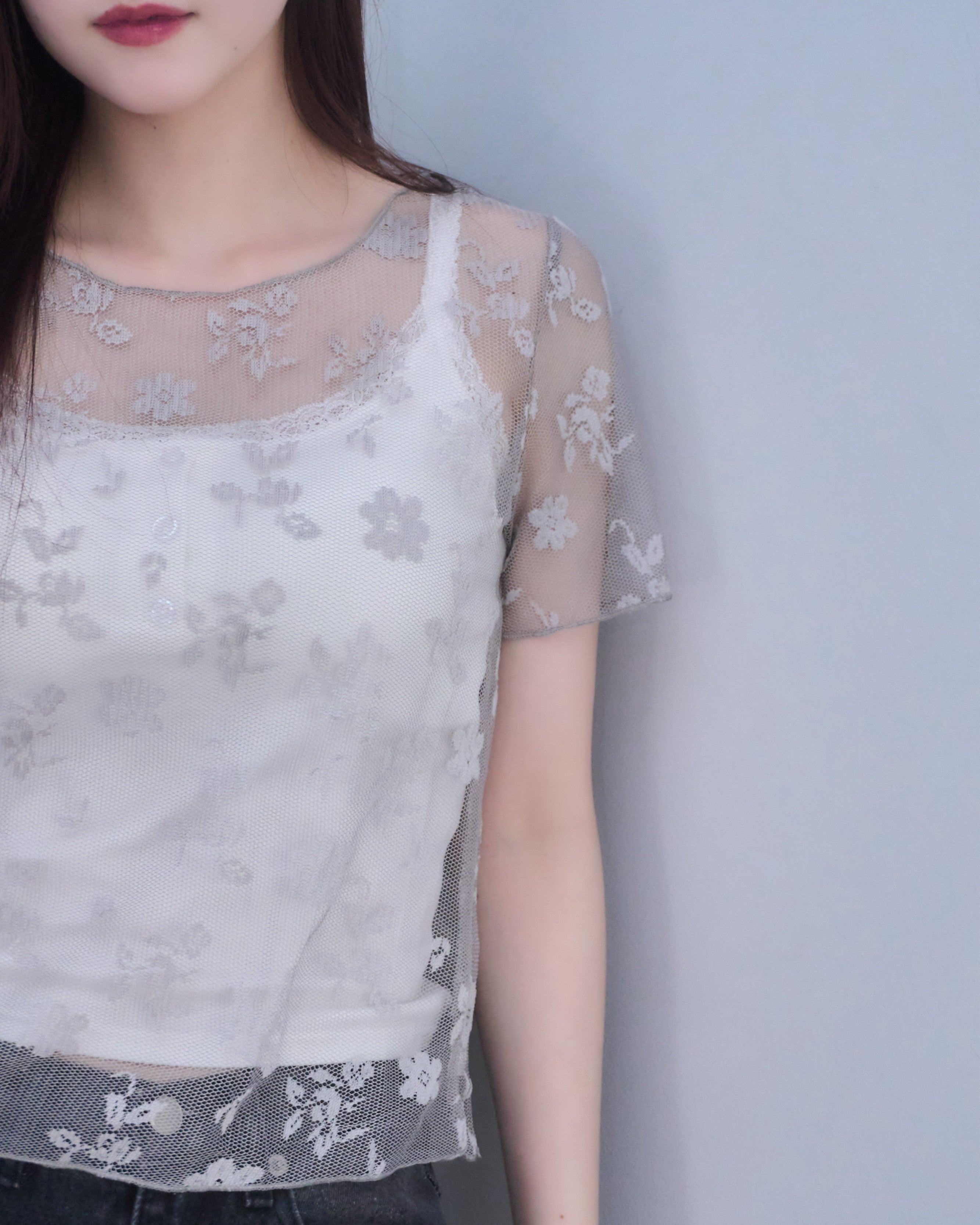 Lace flower t-shirt