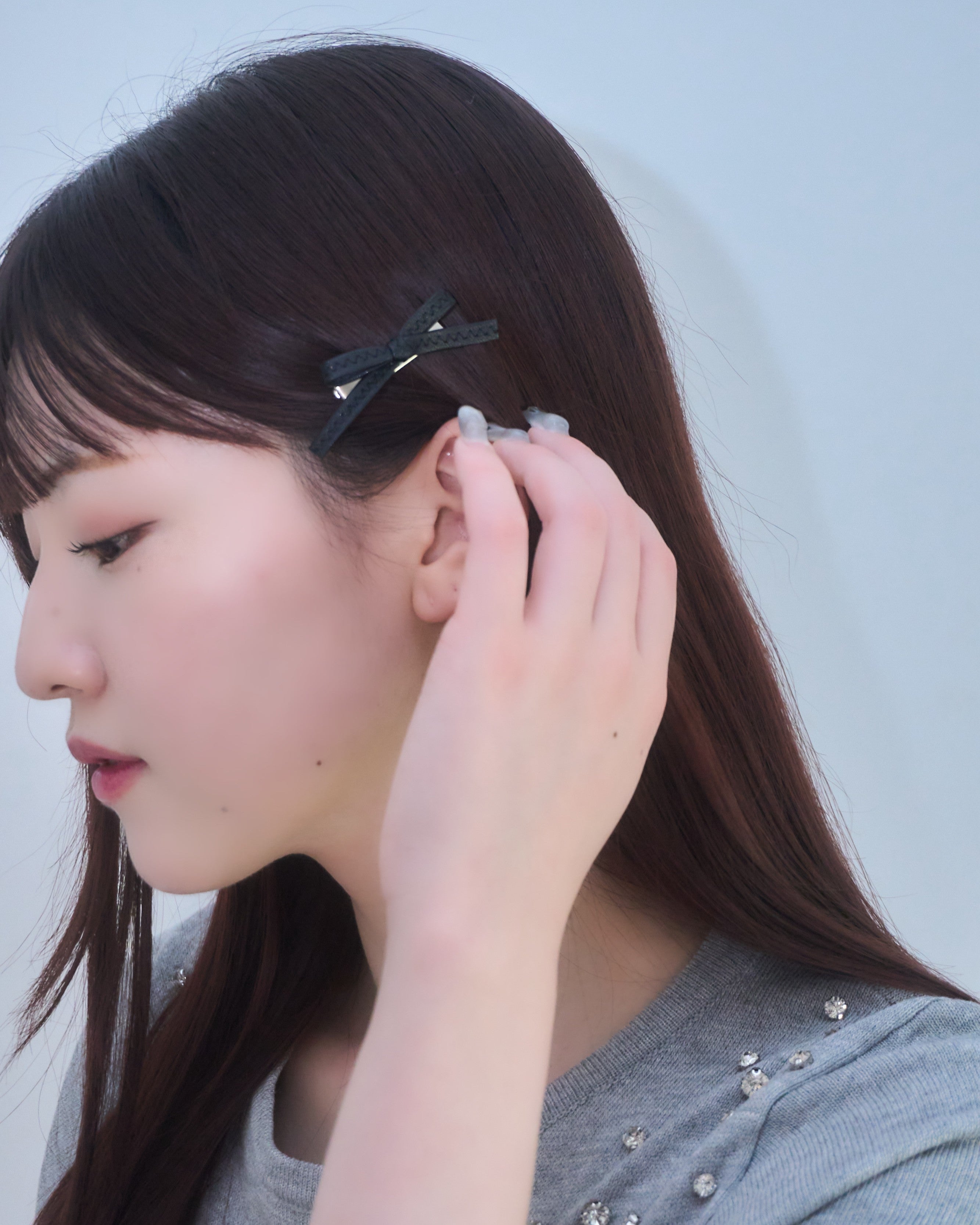 Leather Ribbon Hair Clip