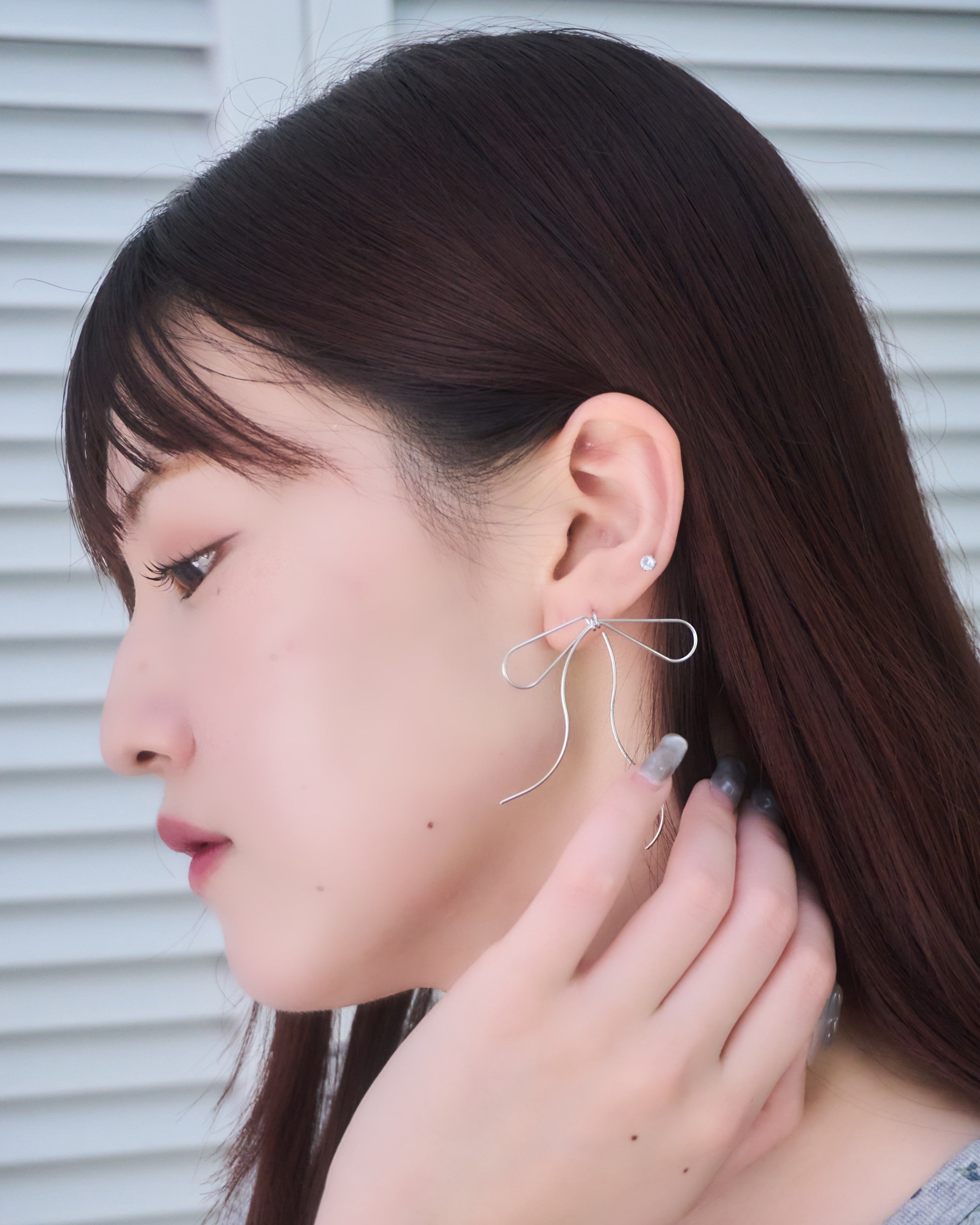 メタルリボンピアス