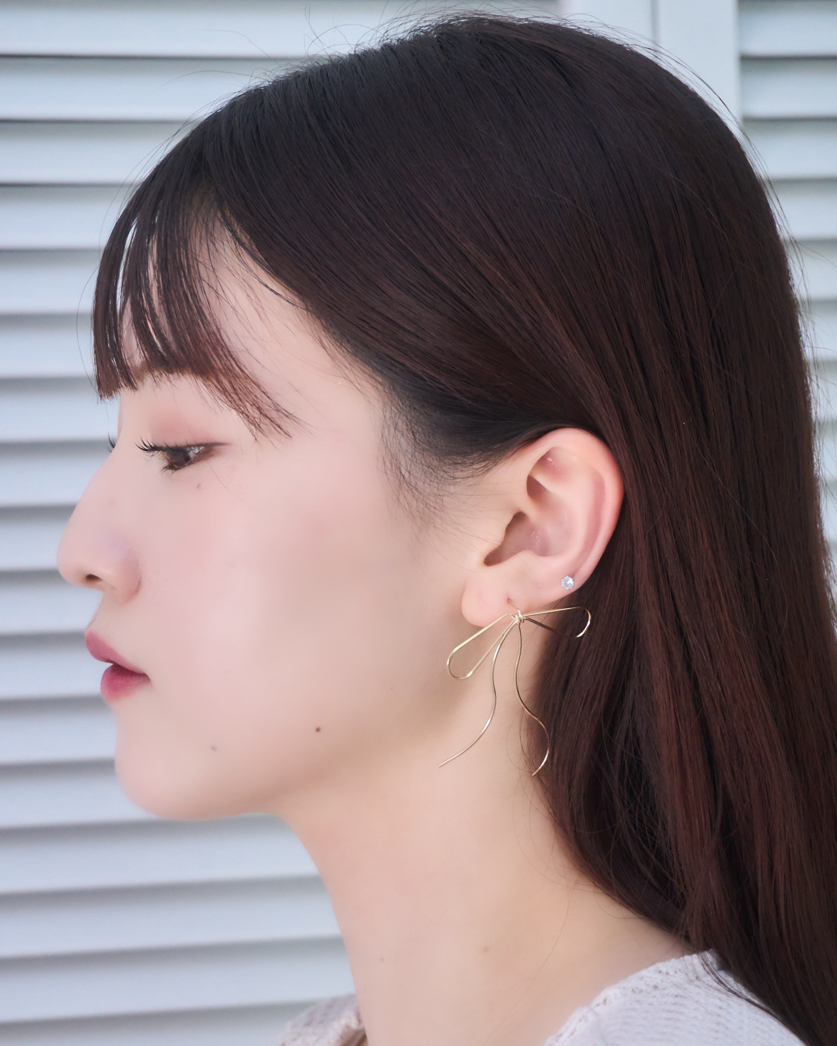 メタルリボンピアス