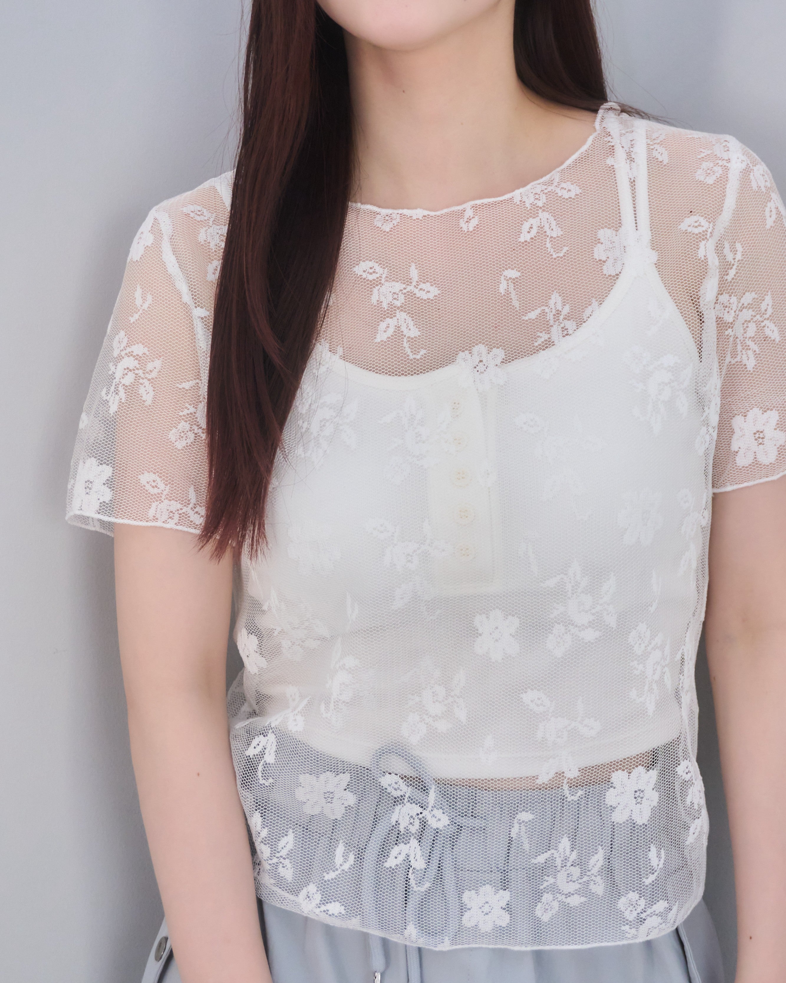 Lace flower t-shirt
