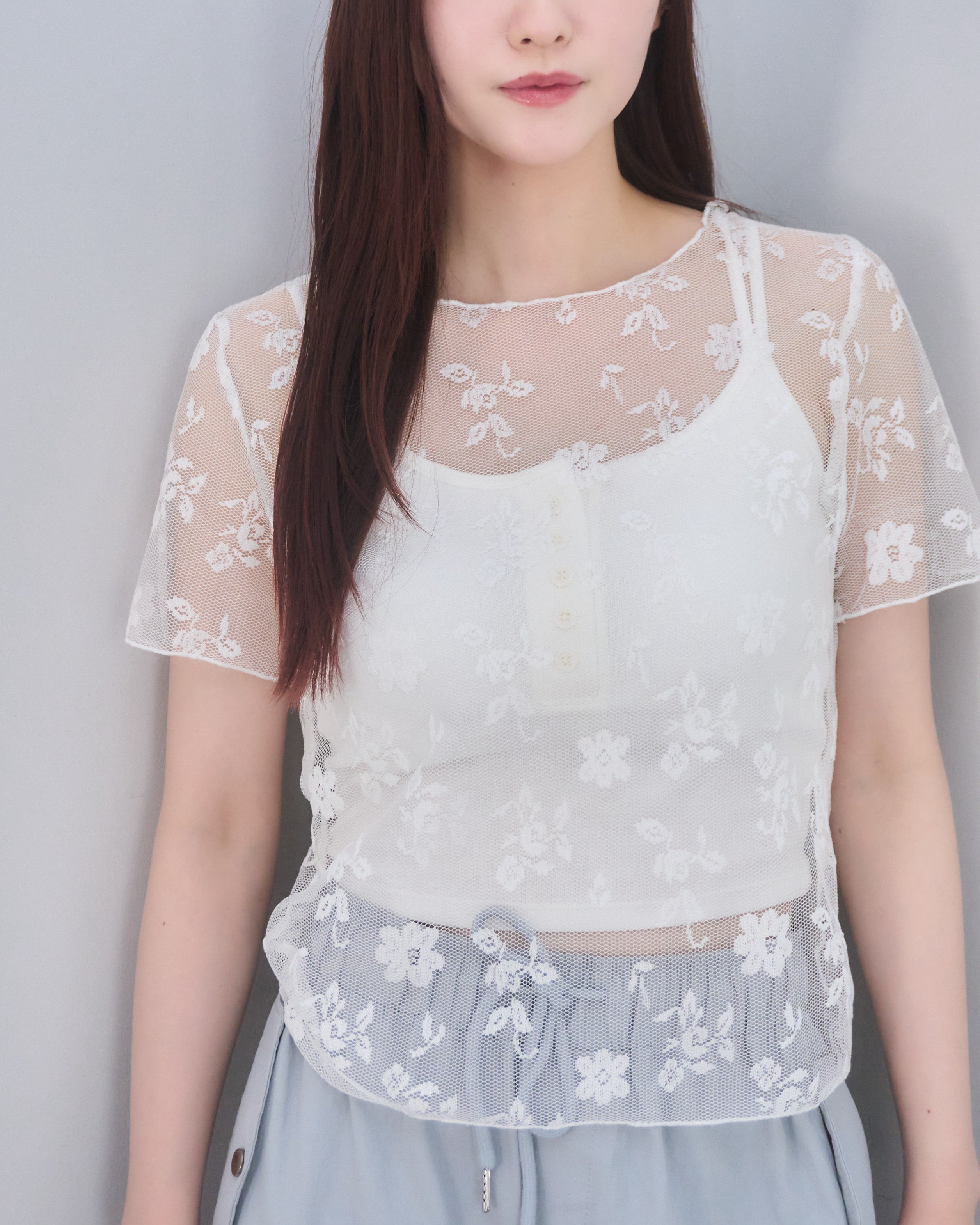 Lace flower t-shirt