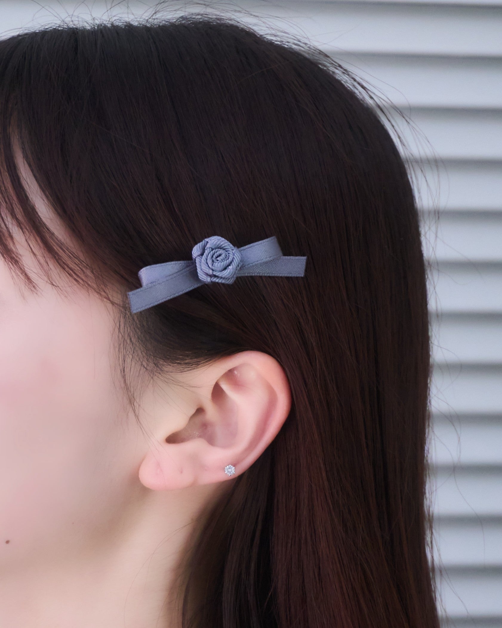 ローズリボンヘアクリップ /左