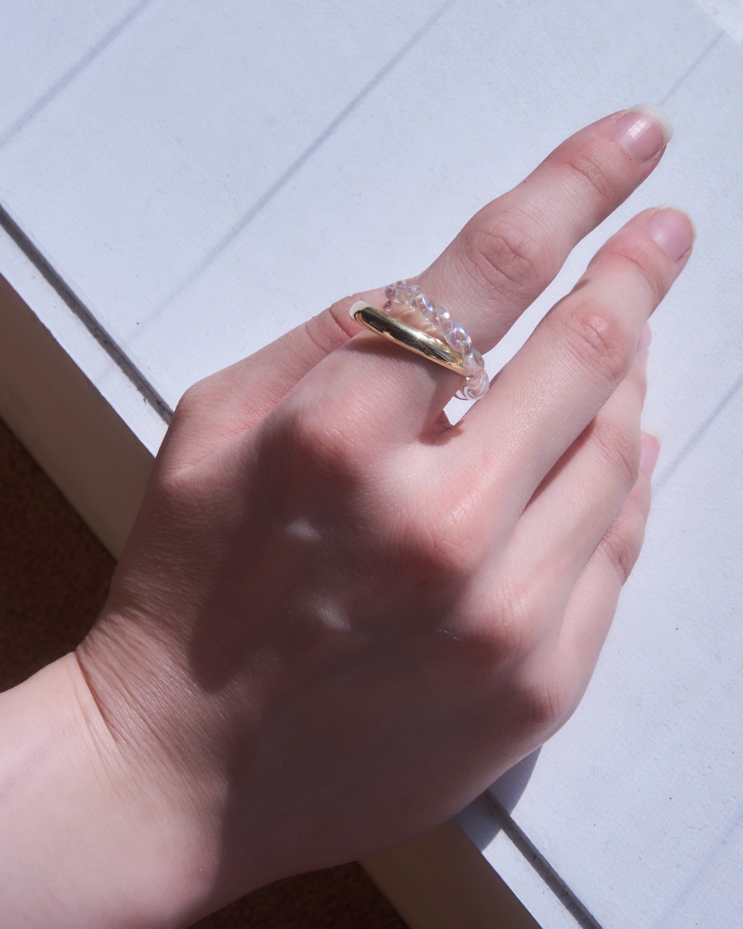 Beads and metal docking ring