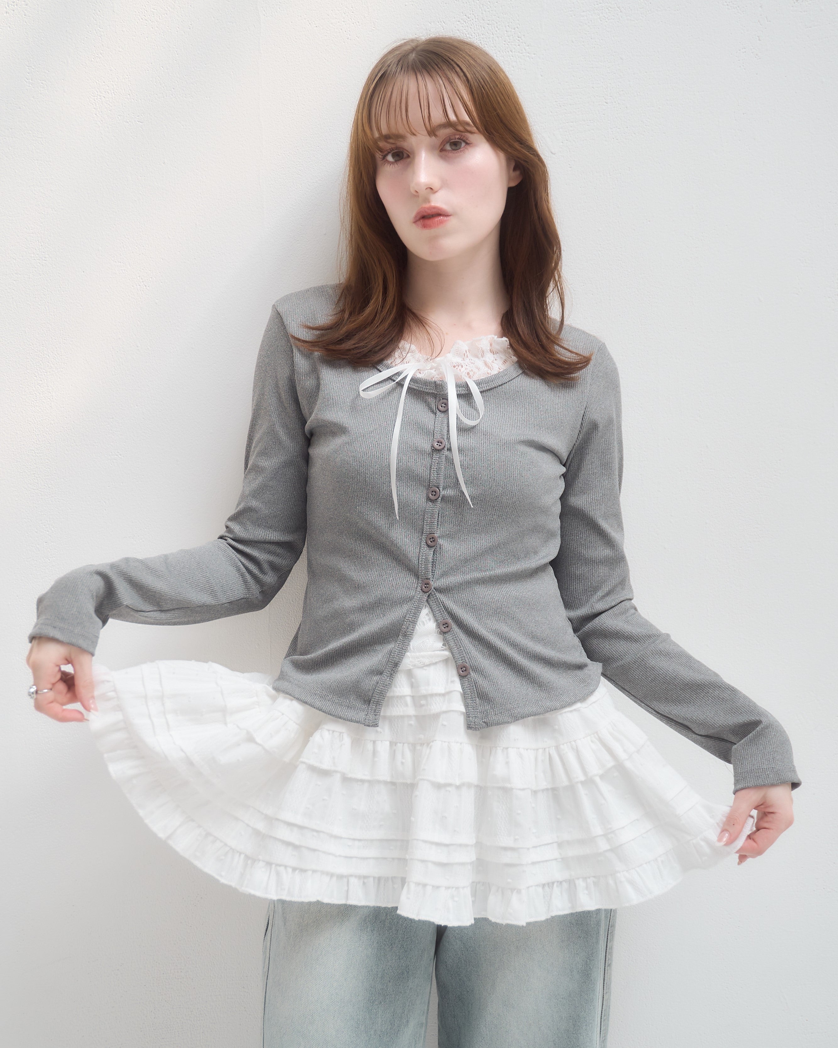 model:160cm/グレー