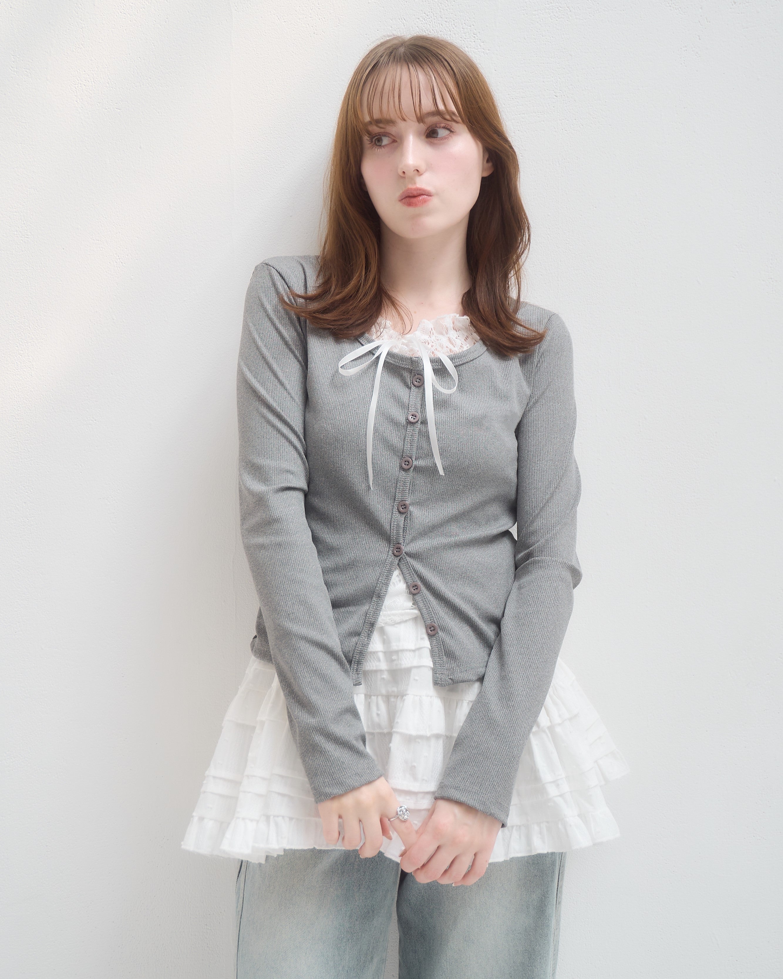model:160cm/グレー