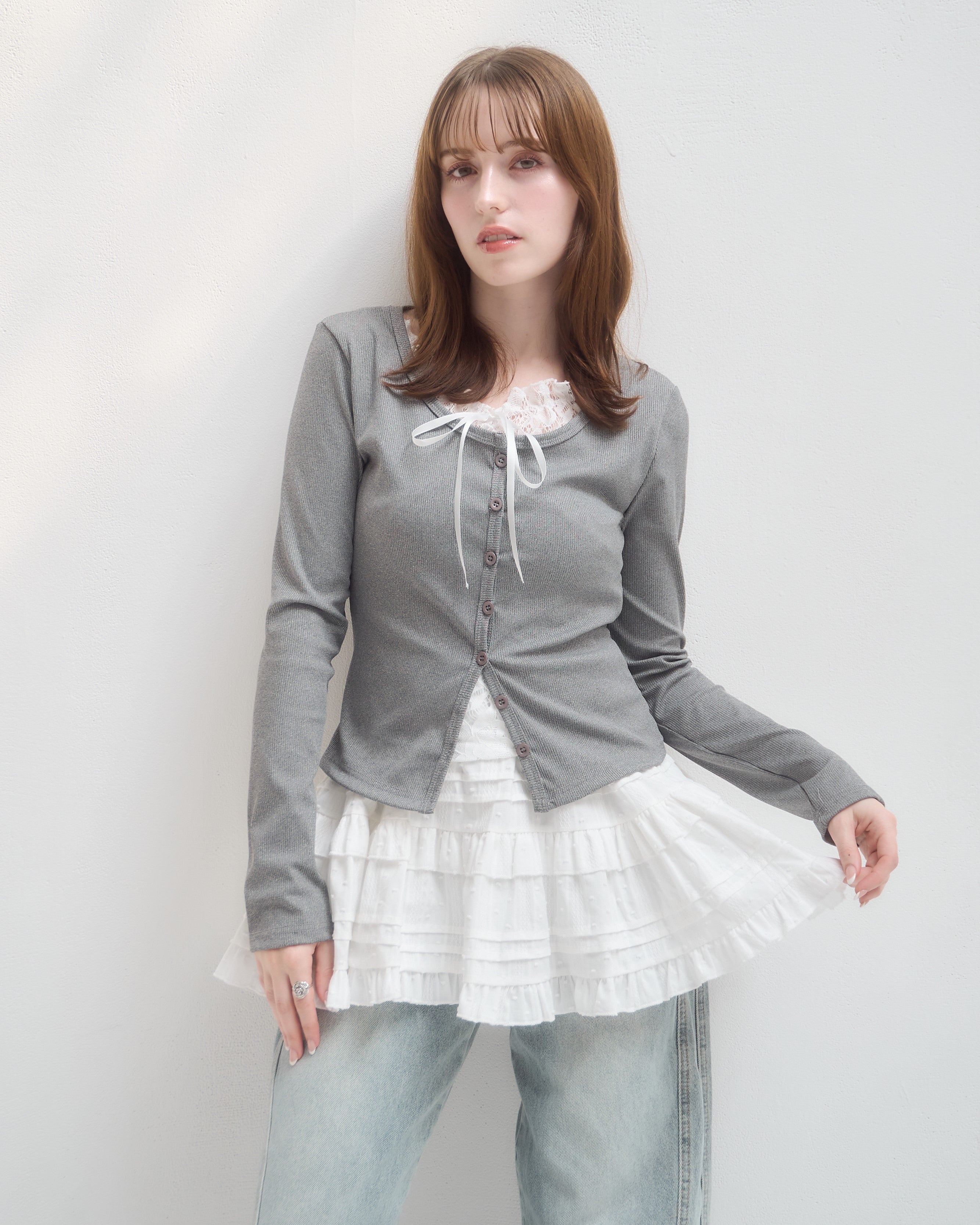 model:160cm/グレー