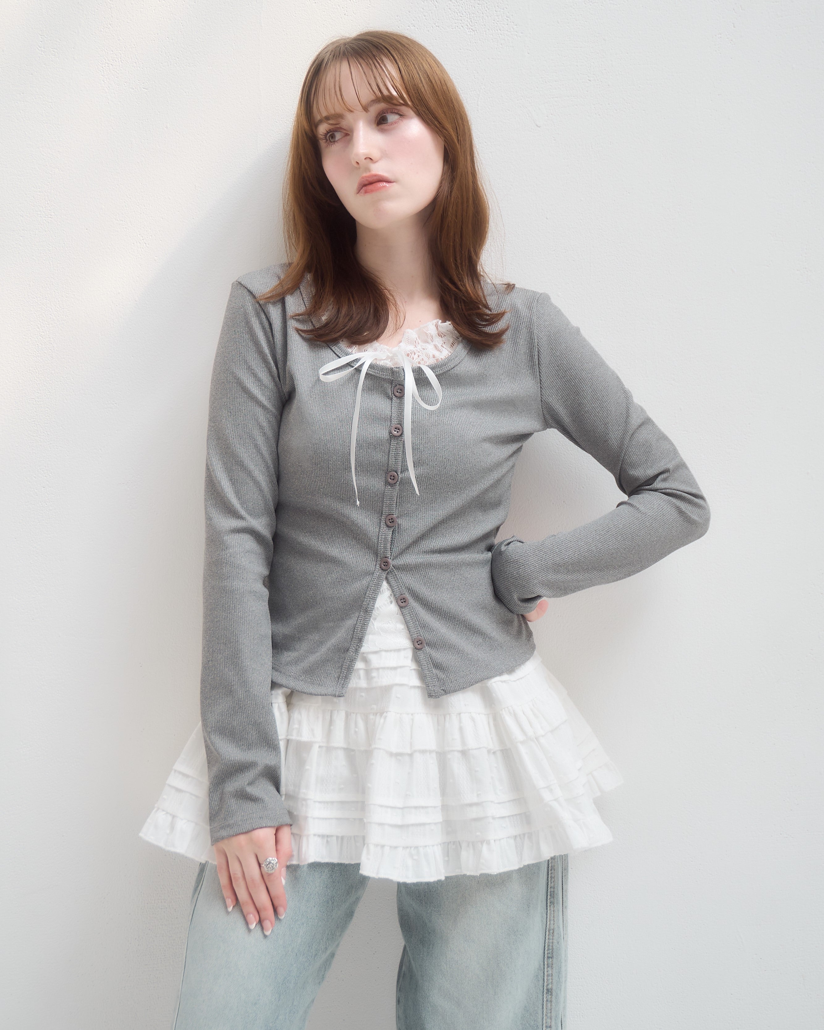 model:160cm/グレー