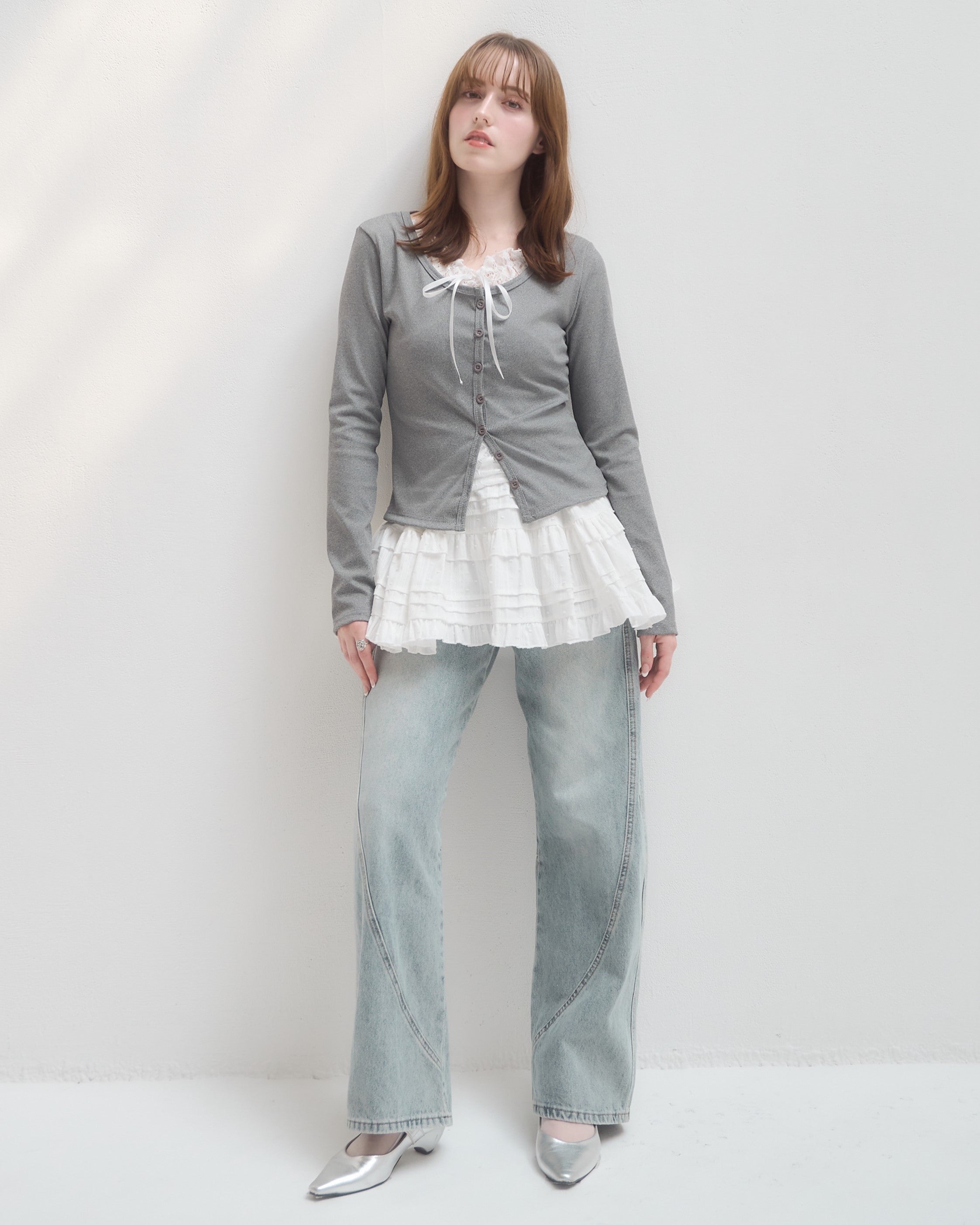 model:160cm/グレー