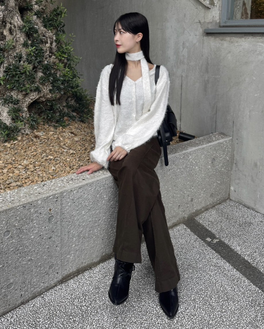 Choker Set 2way蕾丝针织开衫