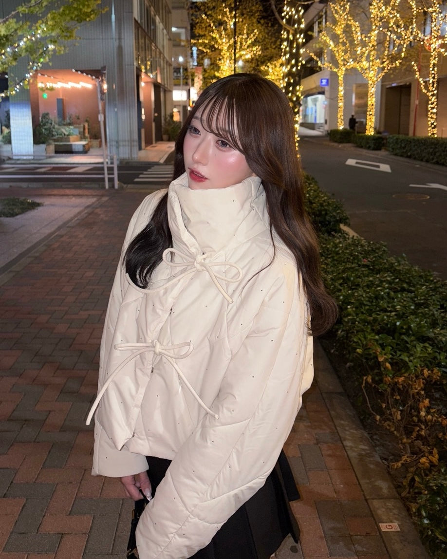 Bijou 缎带绗缝外套