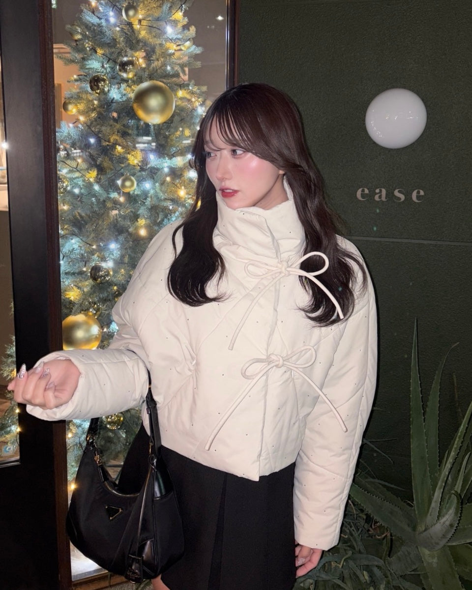 Bijou 缎带绗缝外套