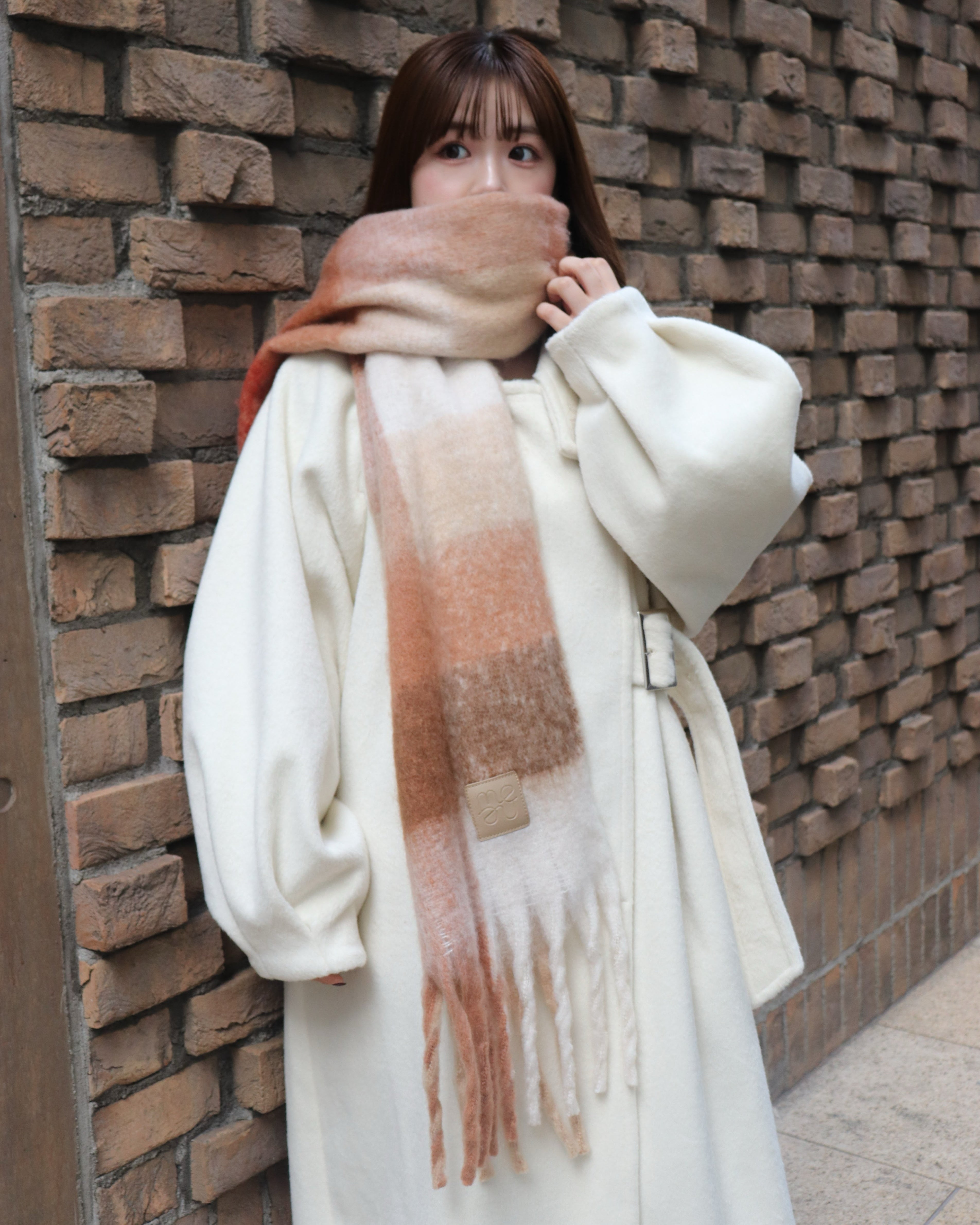 2wayスタンドカラーサイドベルトロングコート