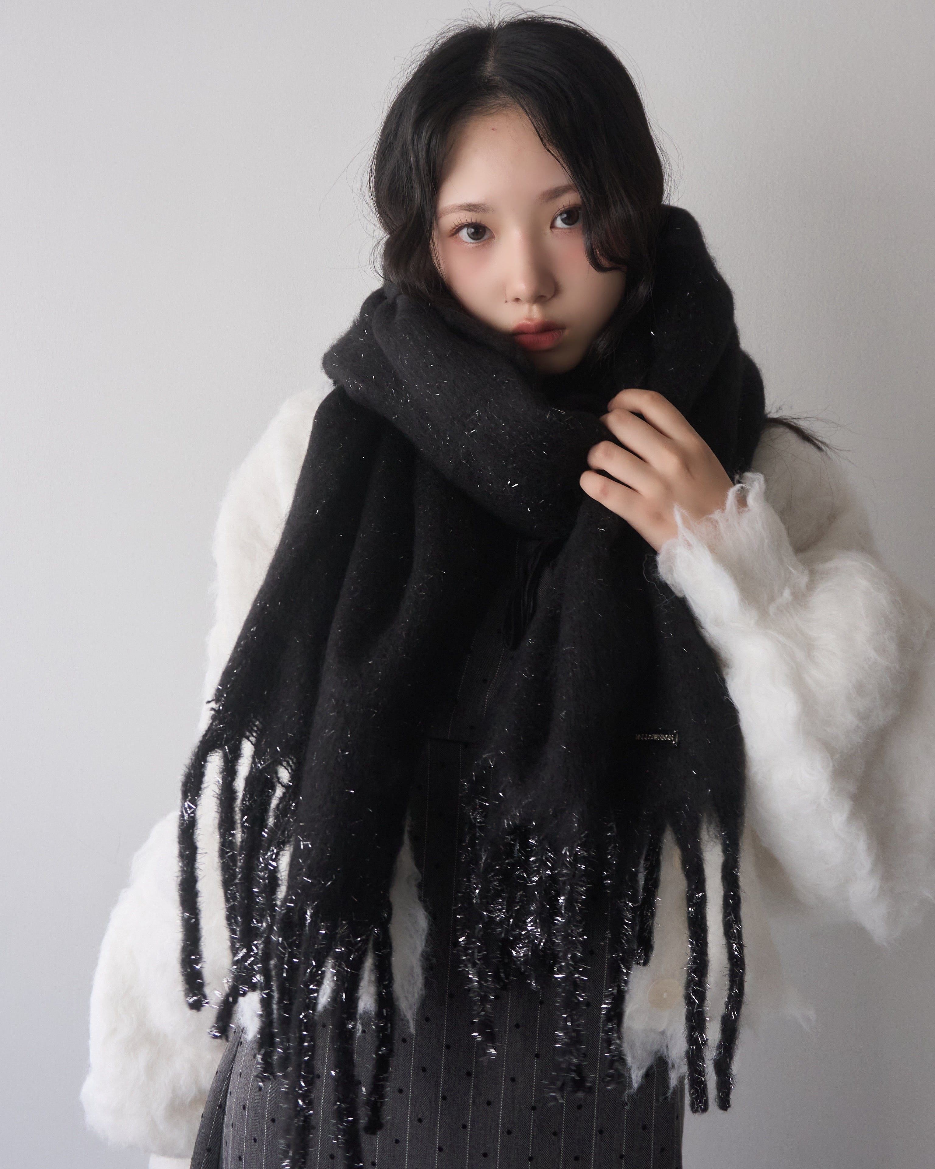 【一部予約】グリッターラメボリュームマフラー