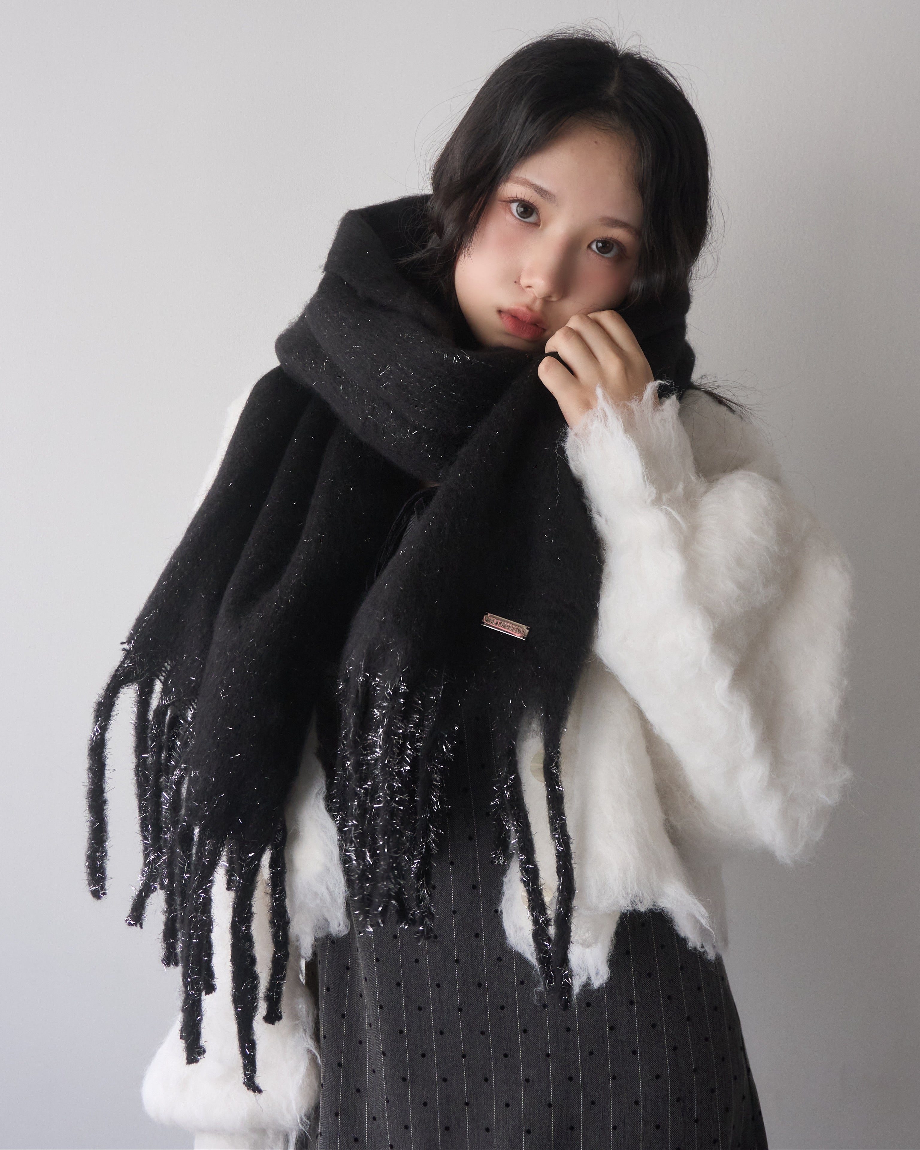 【一部予約】グリッターラメボリュームマフラー